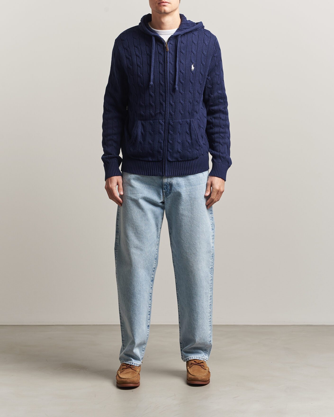 Heren | Truien | Polo Ralph Lauren | Knitted Full Zip Sweater Bright Navy