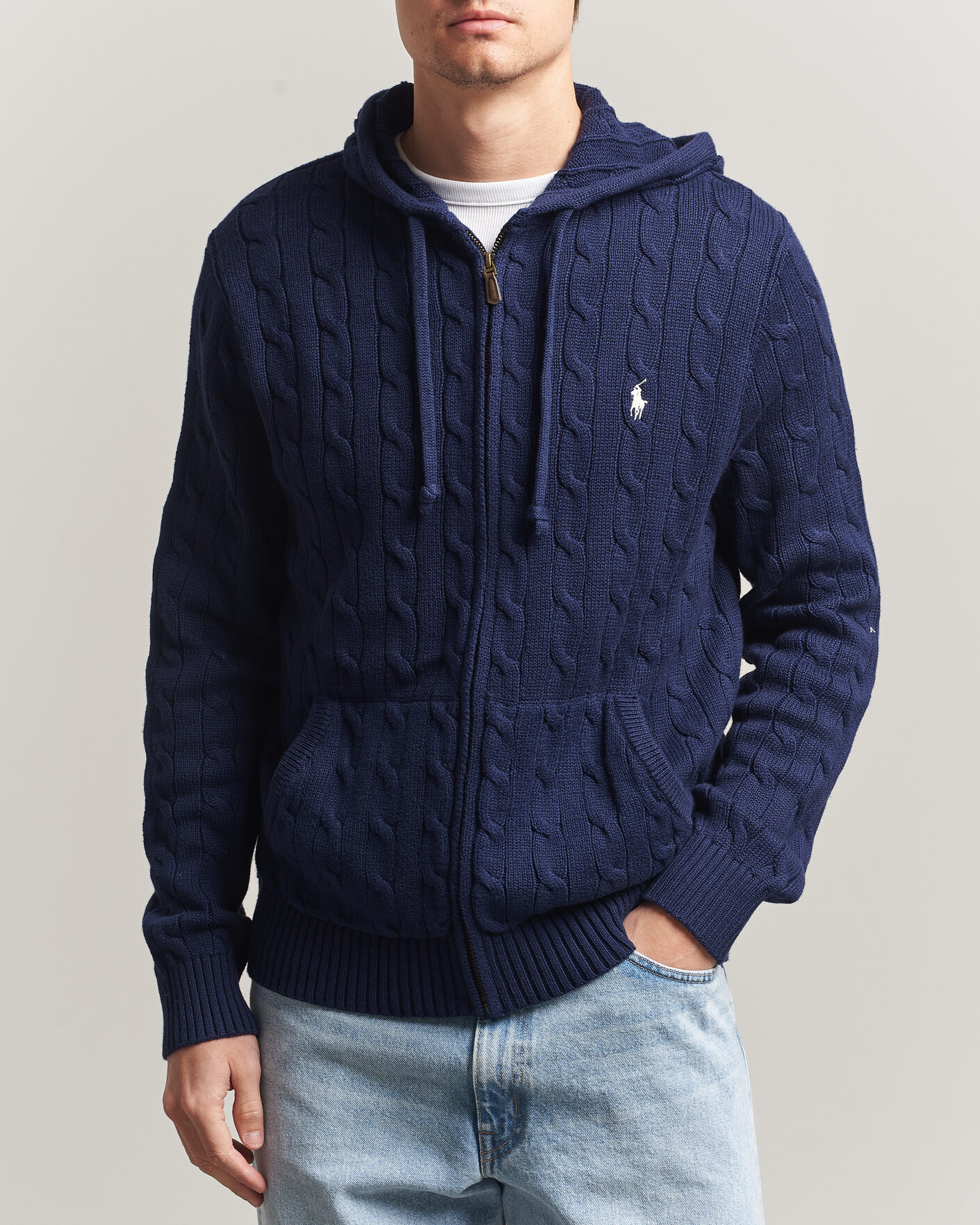 Heren | Truien | Polo Ralph Lauren | Knitted Full Zip Sweater Bright Navy