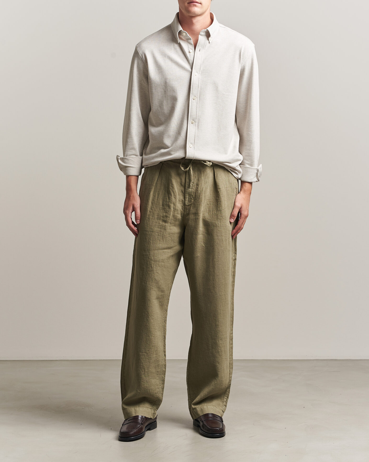 Heren | Broeken | Polo Ralph Lauren | Easy Fit Pleated Trousers Sage Green