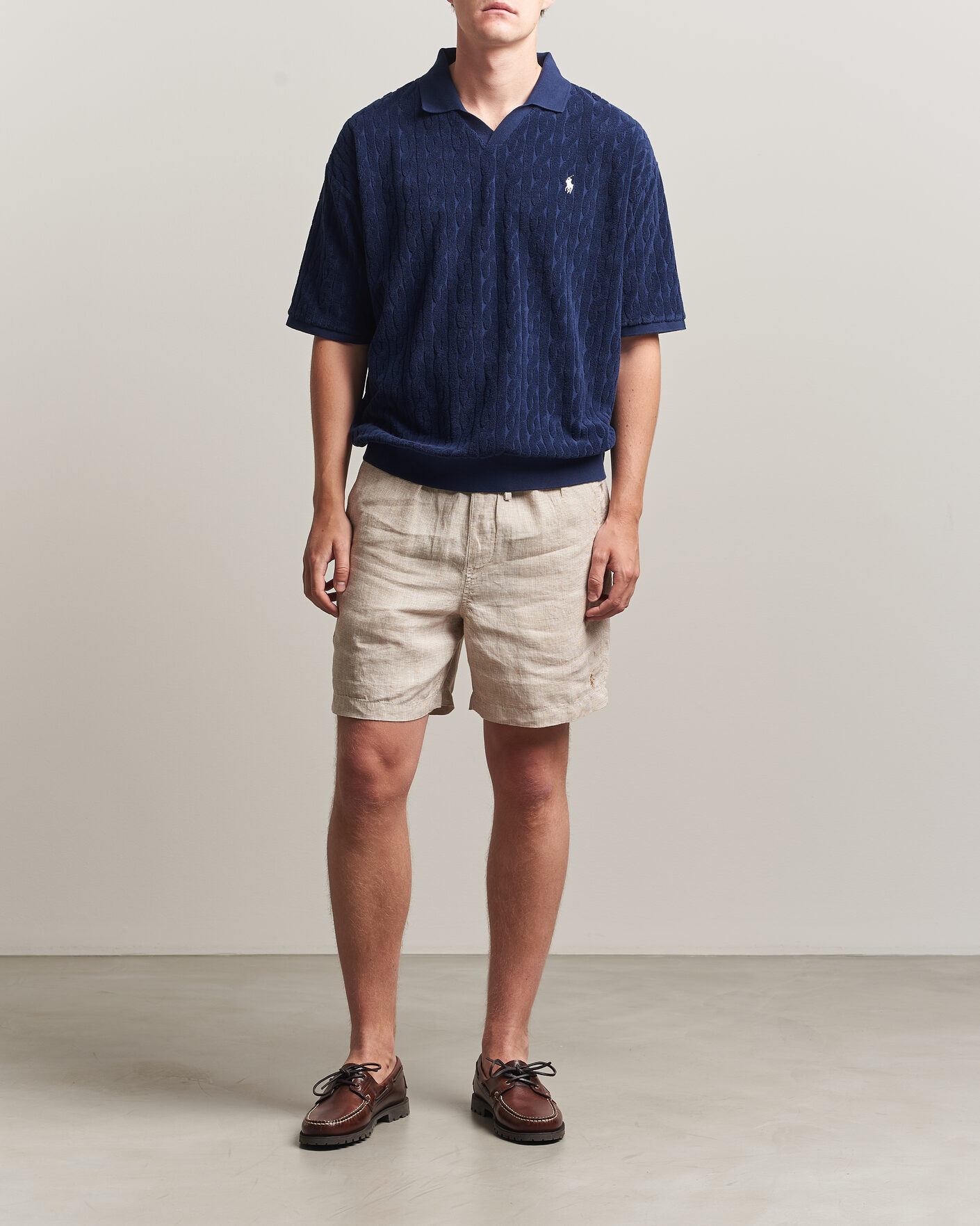 Heren | Korte broek | Polo Ralph Lauren | Woven Linen Shorts Coastal Beige White