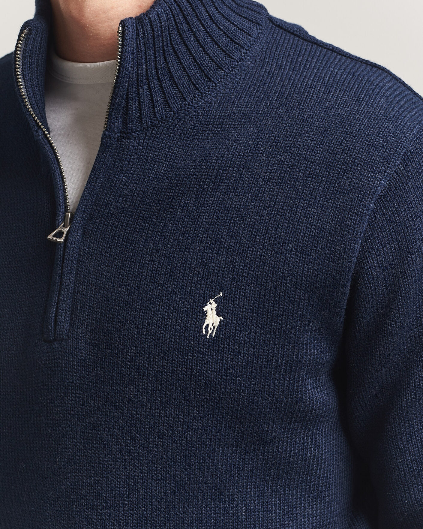 Heren | Truien | Polo Ralph Lauren | Cotton Crew Neck Half-Zip Hunter Navy