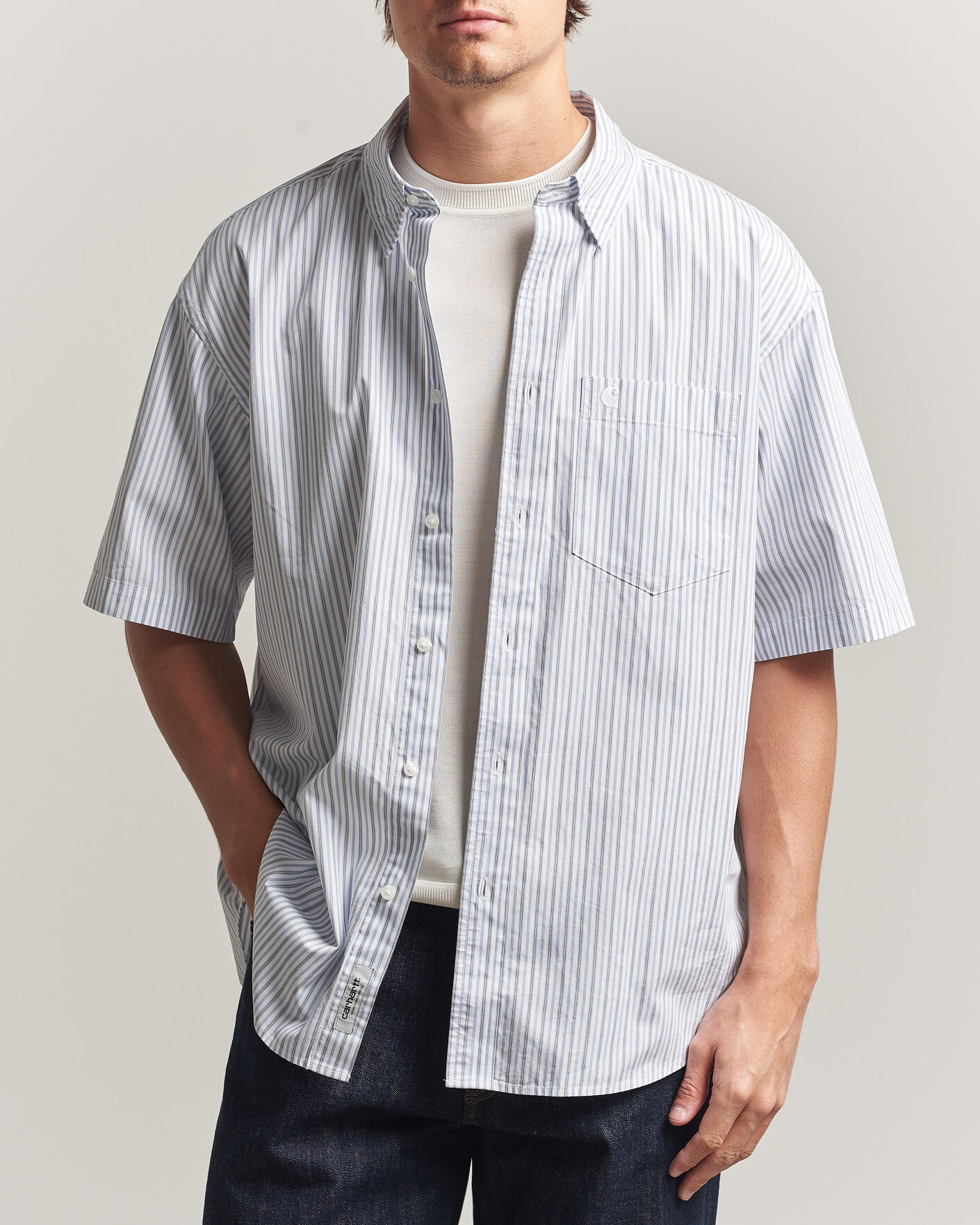 Heren | Overhemden | Carhartt WIP | Short Sleeve Keene Cotton/Poplin Shirt White