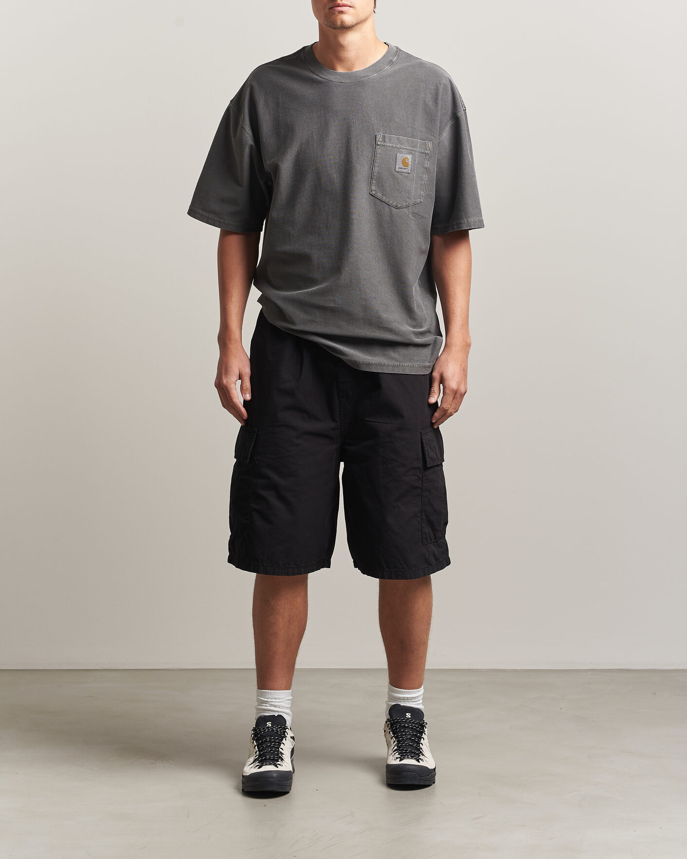 Heren | Korte broek | Carhartt WIP | Mandler Cargo Cotton Poplin Shorts Black