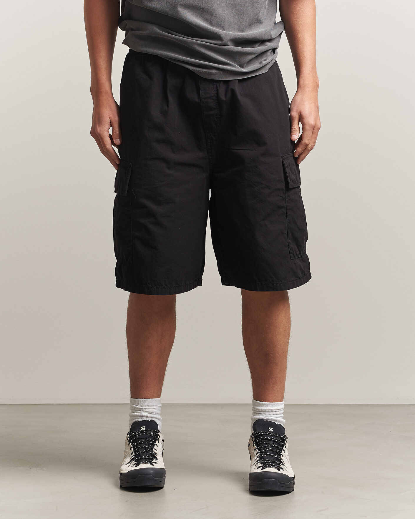 Heren | Korte broek | Carhartt WIP | Mandler Cargo Cotton Poplin Shorts Black