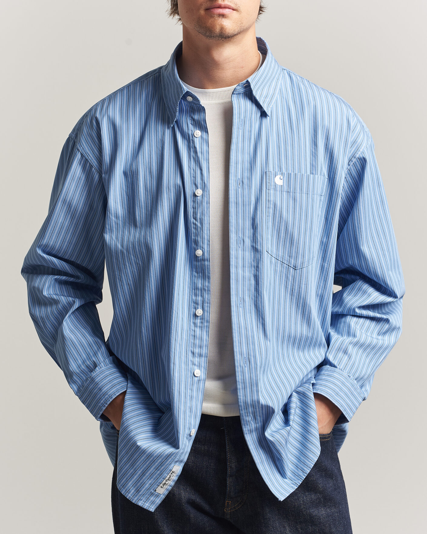 Heren | Overhemden | Carhartt WIP | Keen Striped Cotton Poplin Shirt Curacao