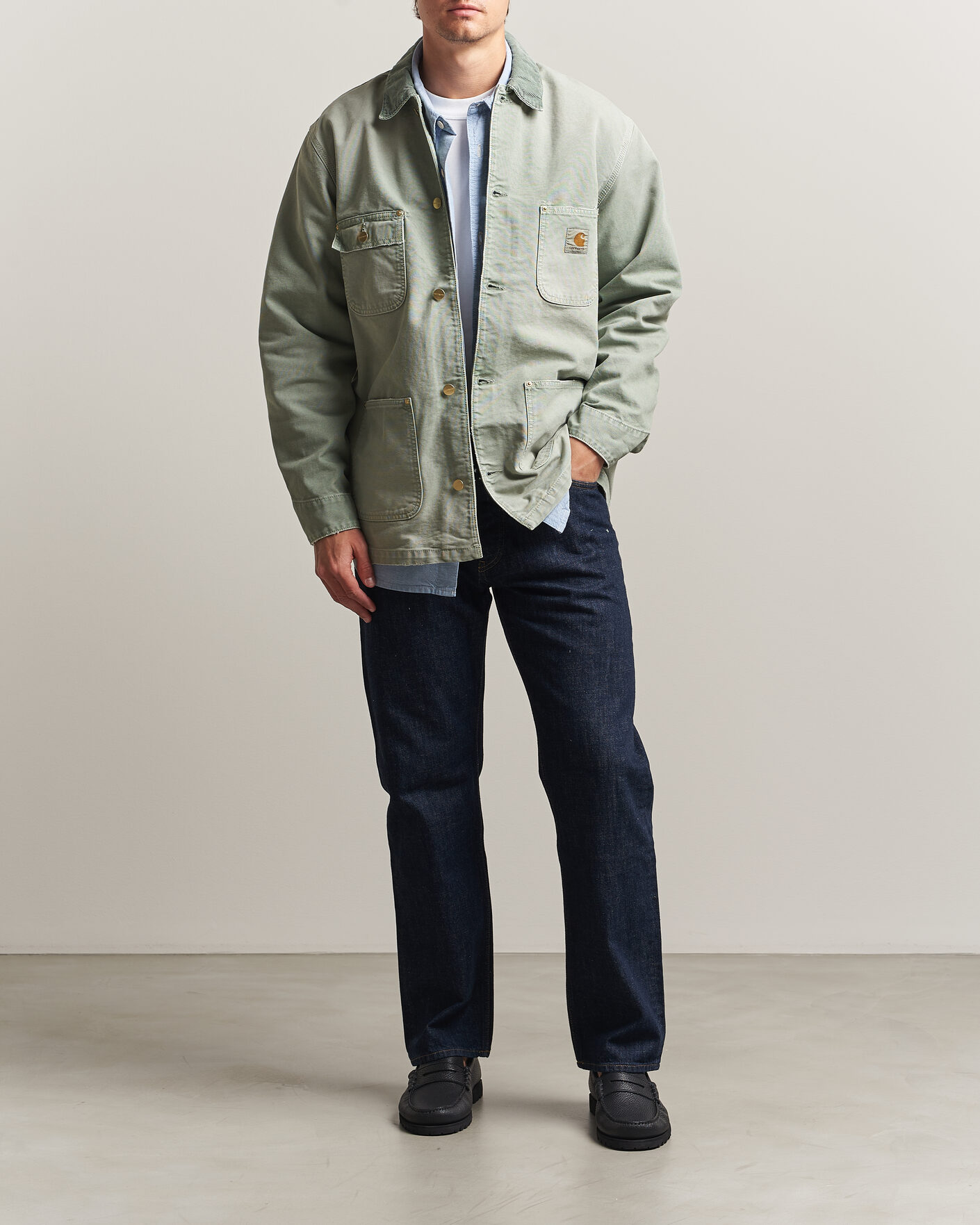 Heren | Jassen | Carhartt WIP | OG Dearborn Canvas Chore Coat Shady Green