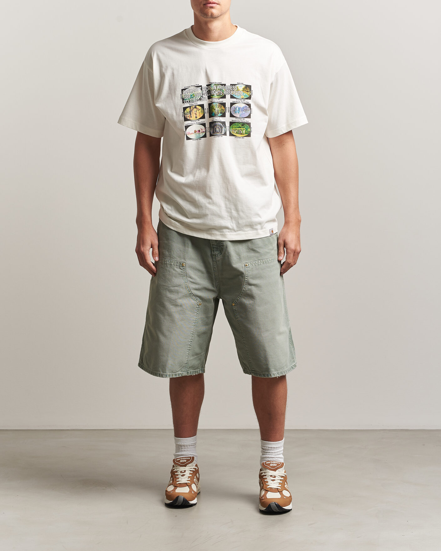 Heren | Korte broek | Carhartt WIP | OG Dearborn Canvas Double Knee Shorts Shady Green
