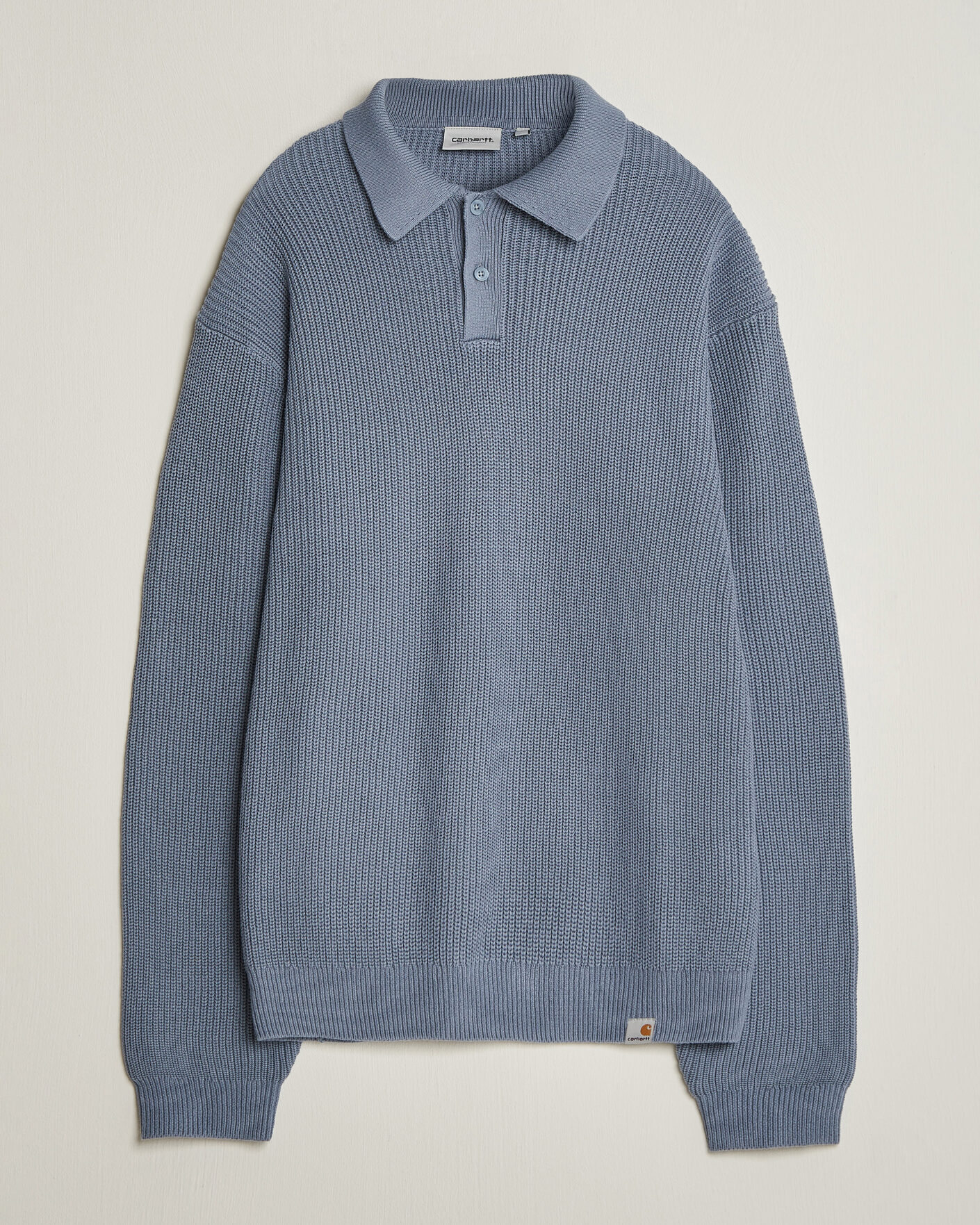 Heren | Truien | Carhartt WIP | Miles Knitted Cotton Polo Shad Blue