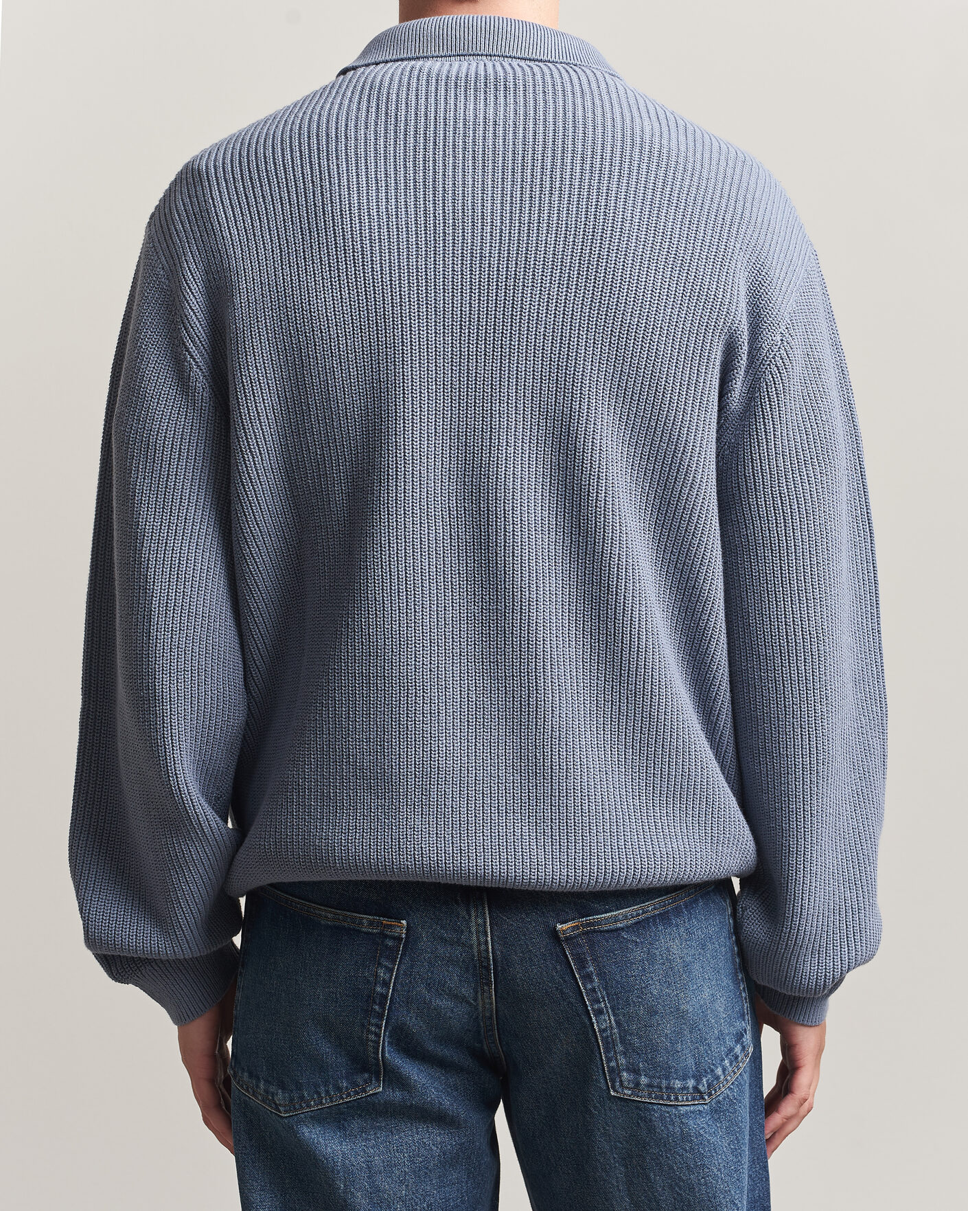 Heren | Truien | Carhartt WIP | Miles Knitted Cotton Polo Shad Blue