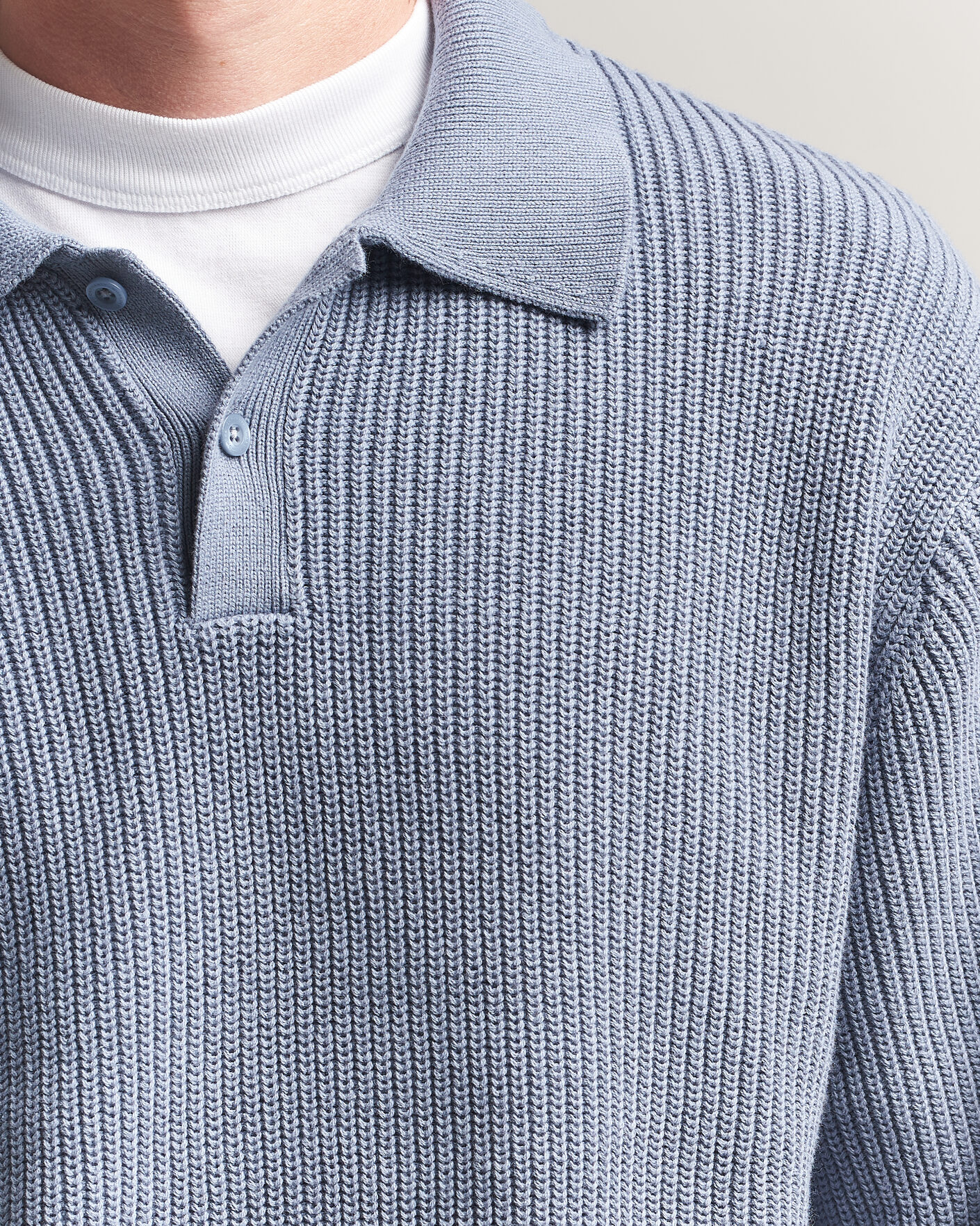 Heren | Truien | Carhartt WIP | Miles Knitted Cotton Polo Shad Blue
