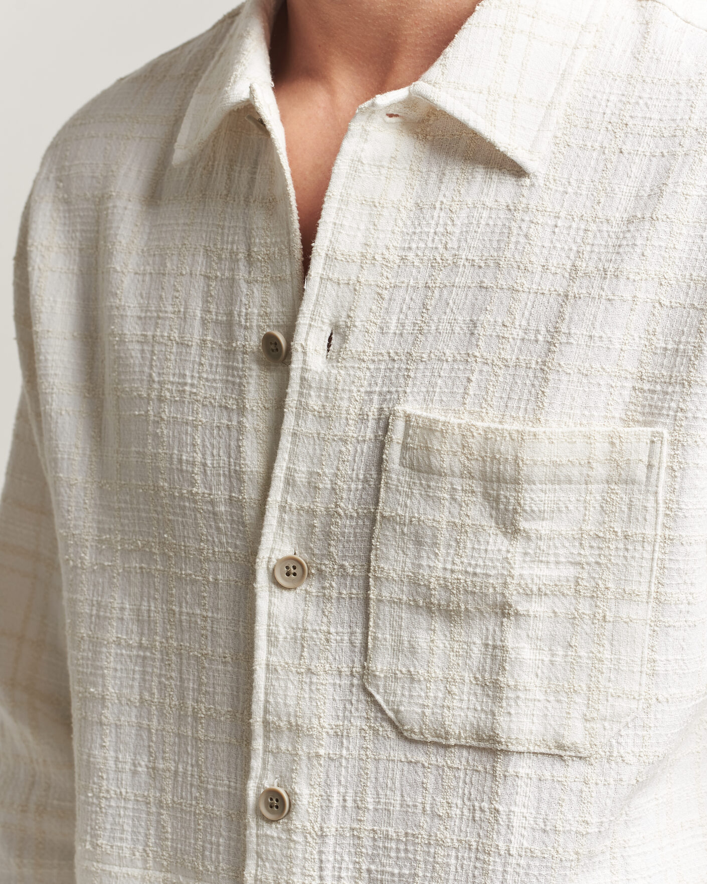 Heren | Overhemden | Samsøe Samsøe | Damon Checked Overshirt Silver Birch