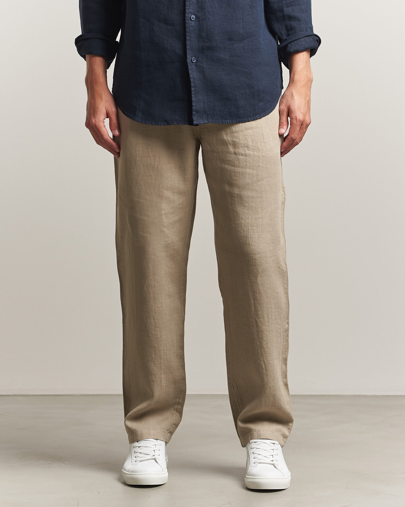 Heren | Broeken | Samsøe Samsøe | Jabari Linen Drawstring Trousers Aluminum