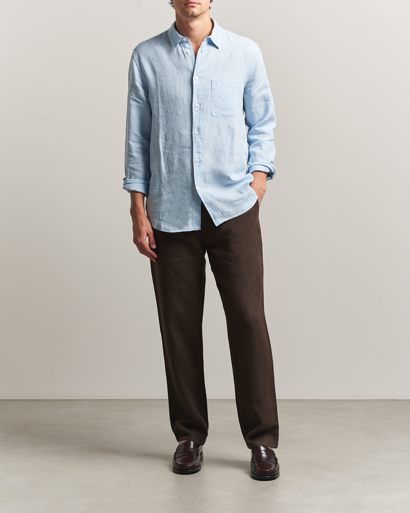 Heren | Broeken | Samsøe Samsøe | Jabari Linen Drawstring Trousers Turkish Coffee