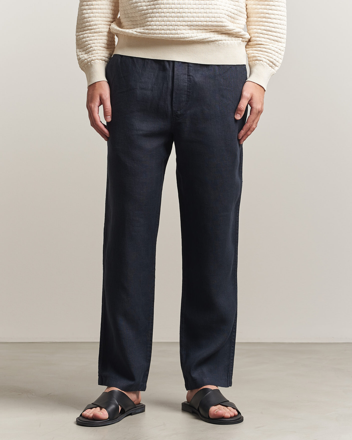 Heren | Broeken | Samsøe Samsøe | Jabari Linen Drawstring Trousers Salute Navy