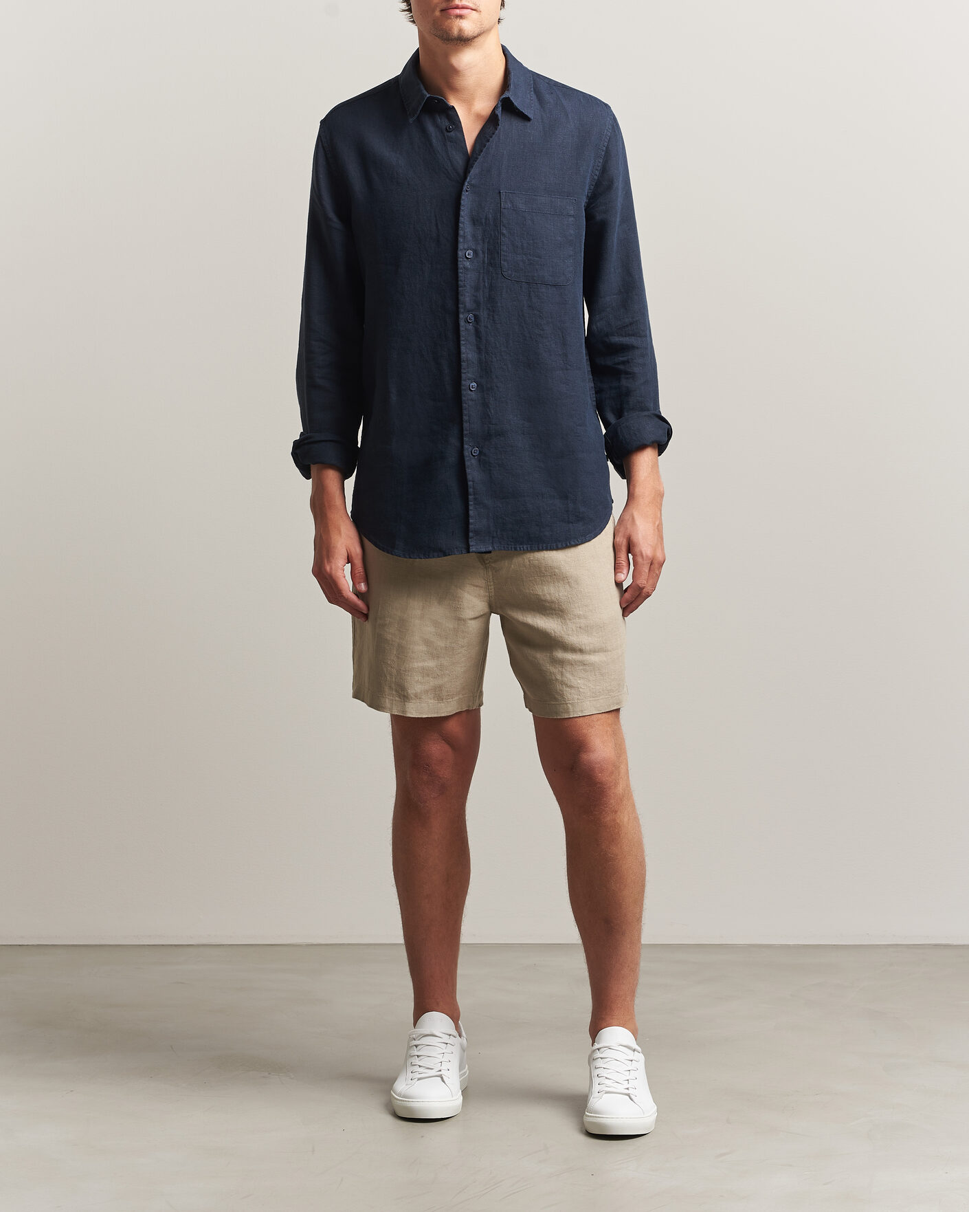 Heren | Korte broek | Samsøe Samsøe | Jabari Linen Drawstring Shorts Aluminum
