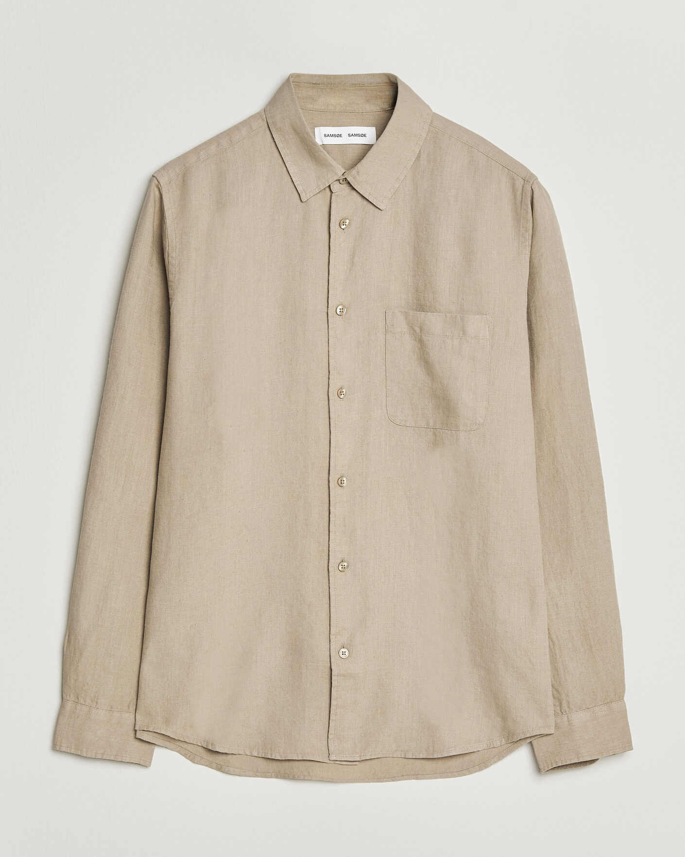Heren | Overhemden | Samsøe Samsøe | Liam Linen Shirt Aluminum