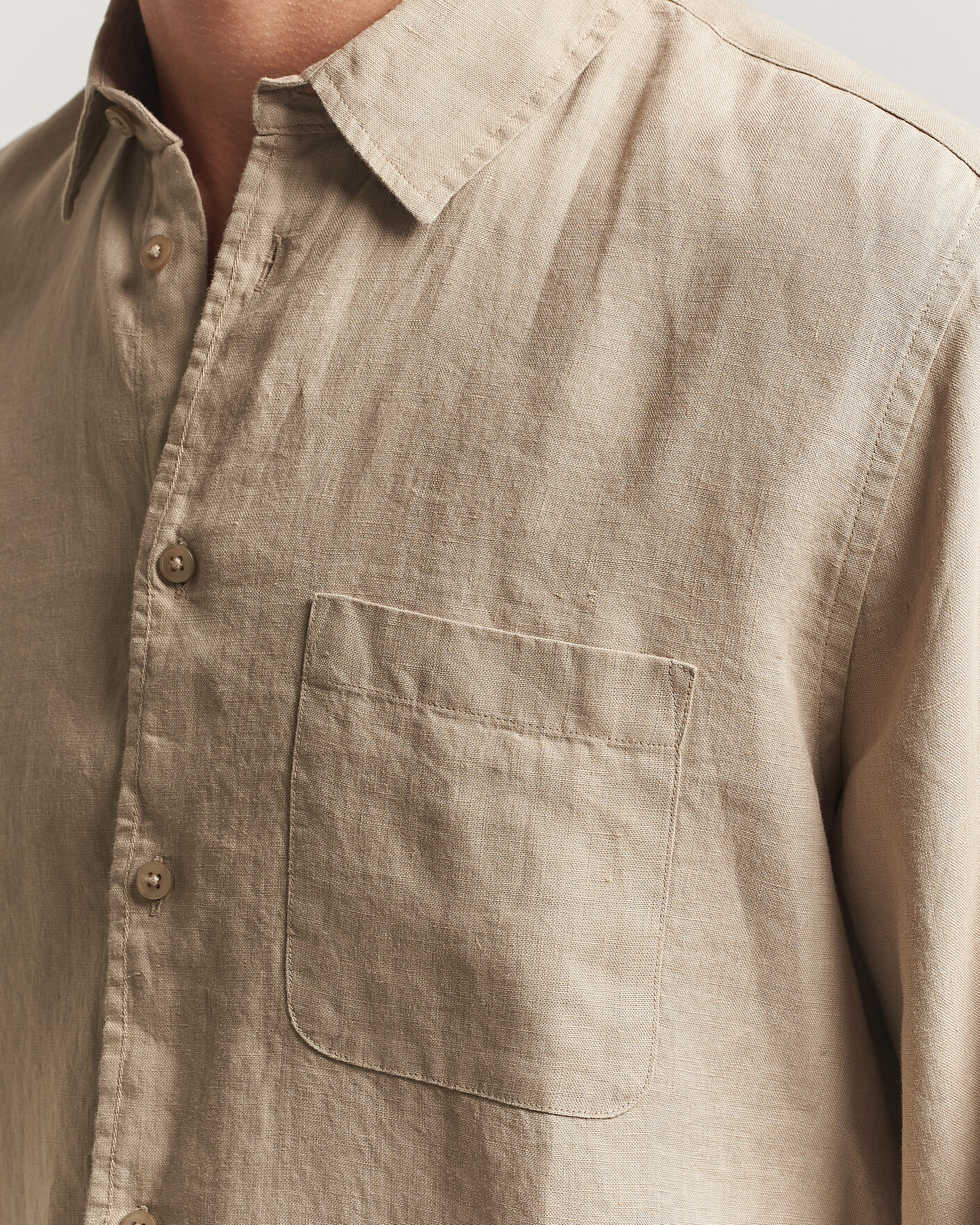 Heren | Overhemden | Samsøe Samsøe | Liam Linen Shirt Aluminum