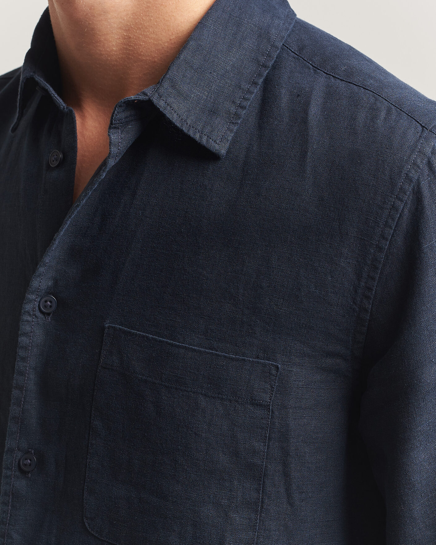 Heren | Overhemden | Samsøe Samsøe | Liam Linen Shirt Salute Navy