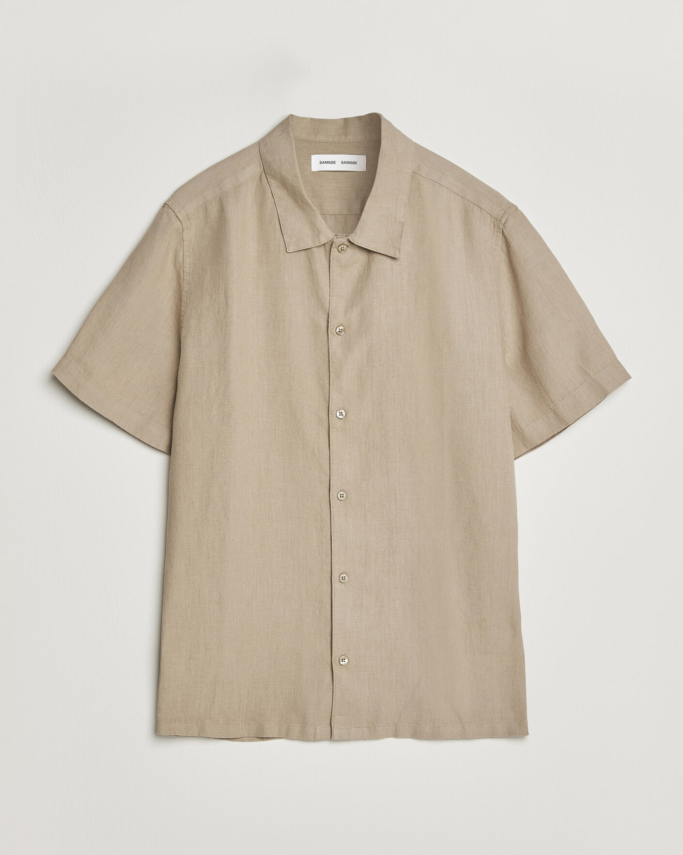 Heren | Overhemden | Samsøe Samsøe | Avan Linen Short Sleeve Shirt Aluminum