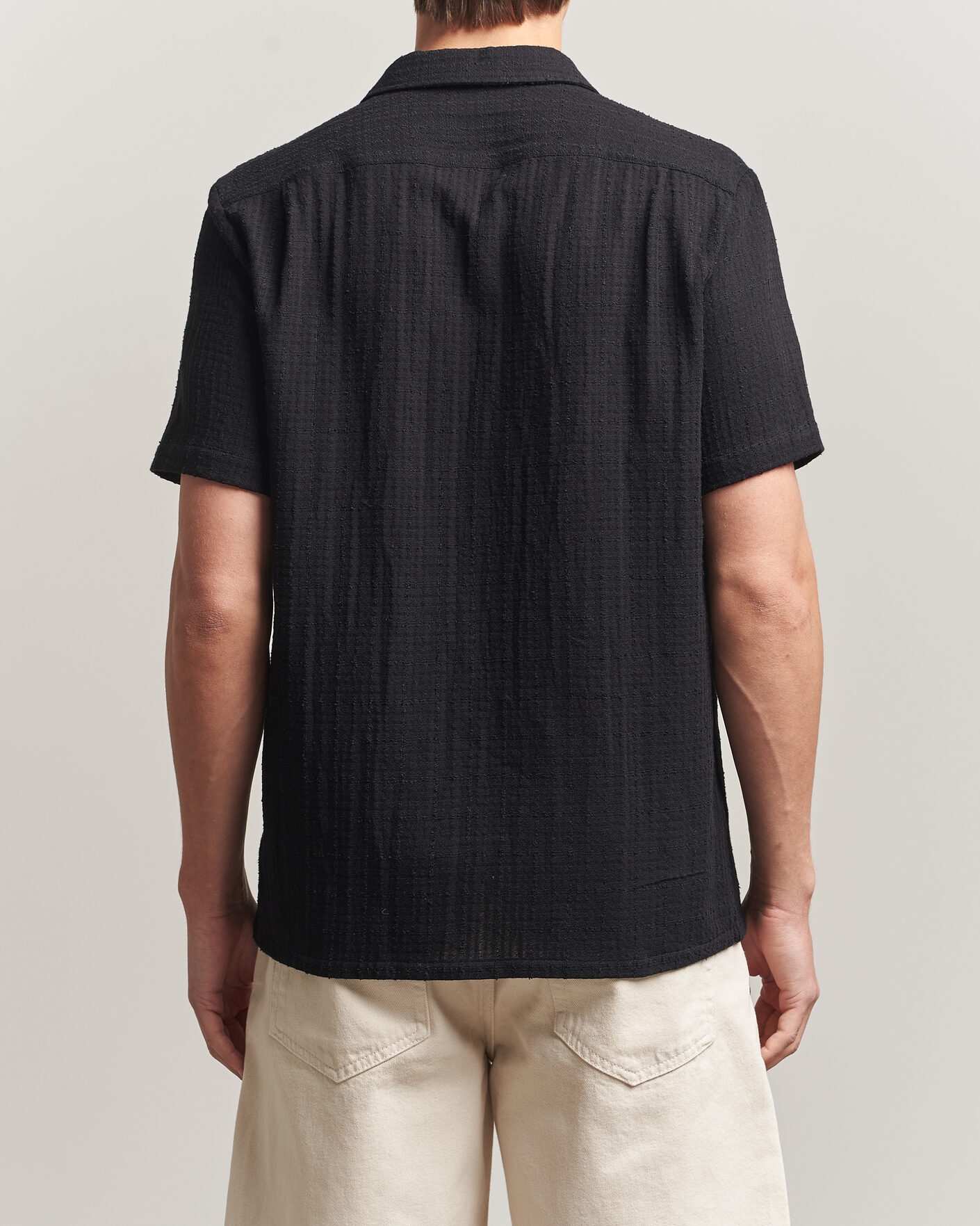 Heren | Overhemden | Samsøe Samsøe | Avan Structured Short Sleeve Shirt Black
