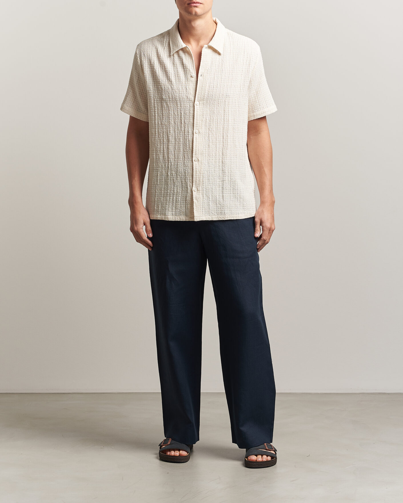 Heren | Overhemden | Samsøe Samsøe | Avan Structured Short Sleeve Shirt Clear Cream