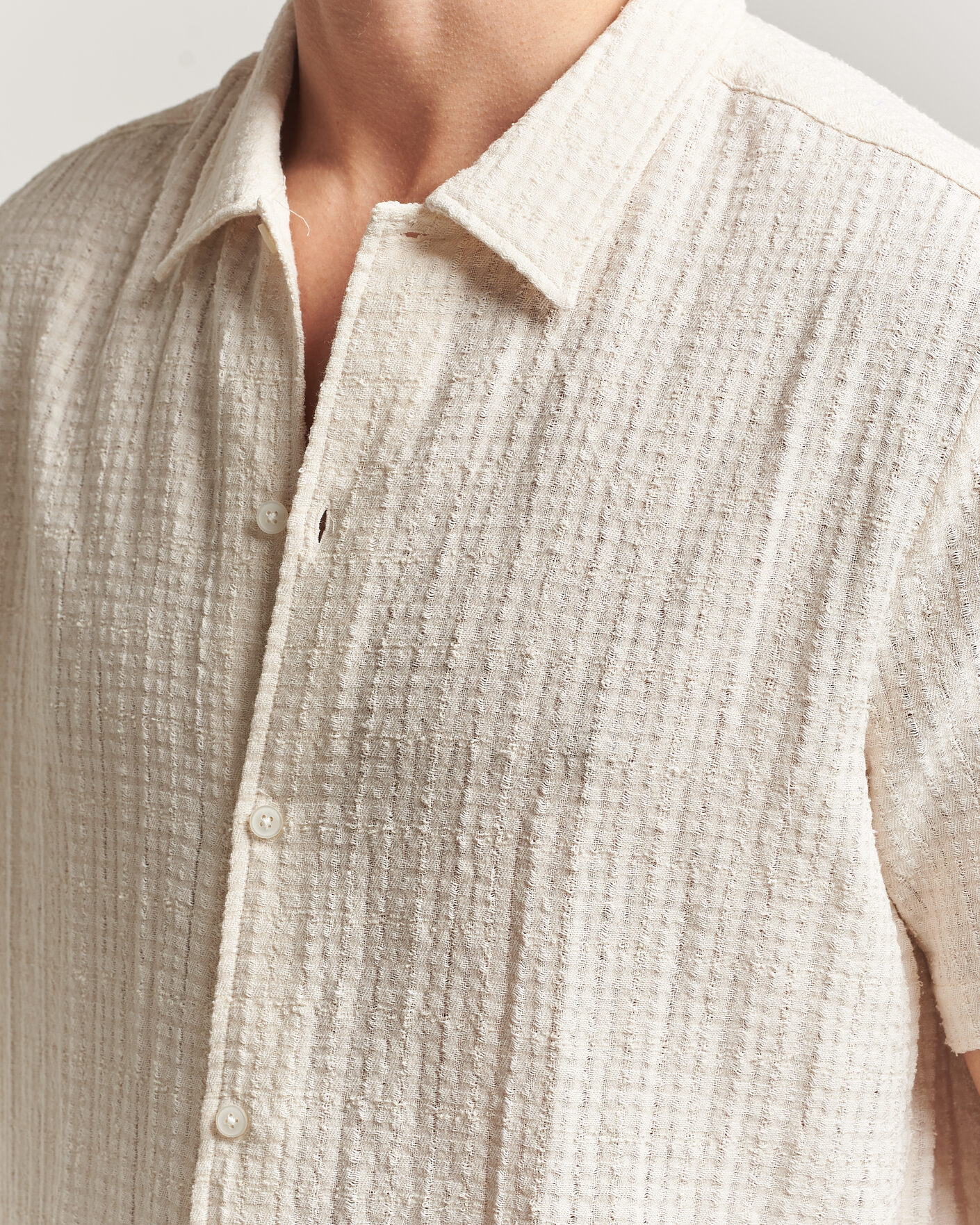 Heren | Overhemden | Samsøe Samsøe | Avan Structured Short Sleeve Shirt Clear Cream