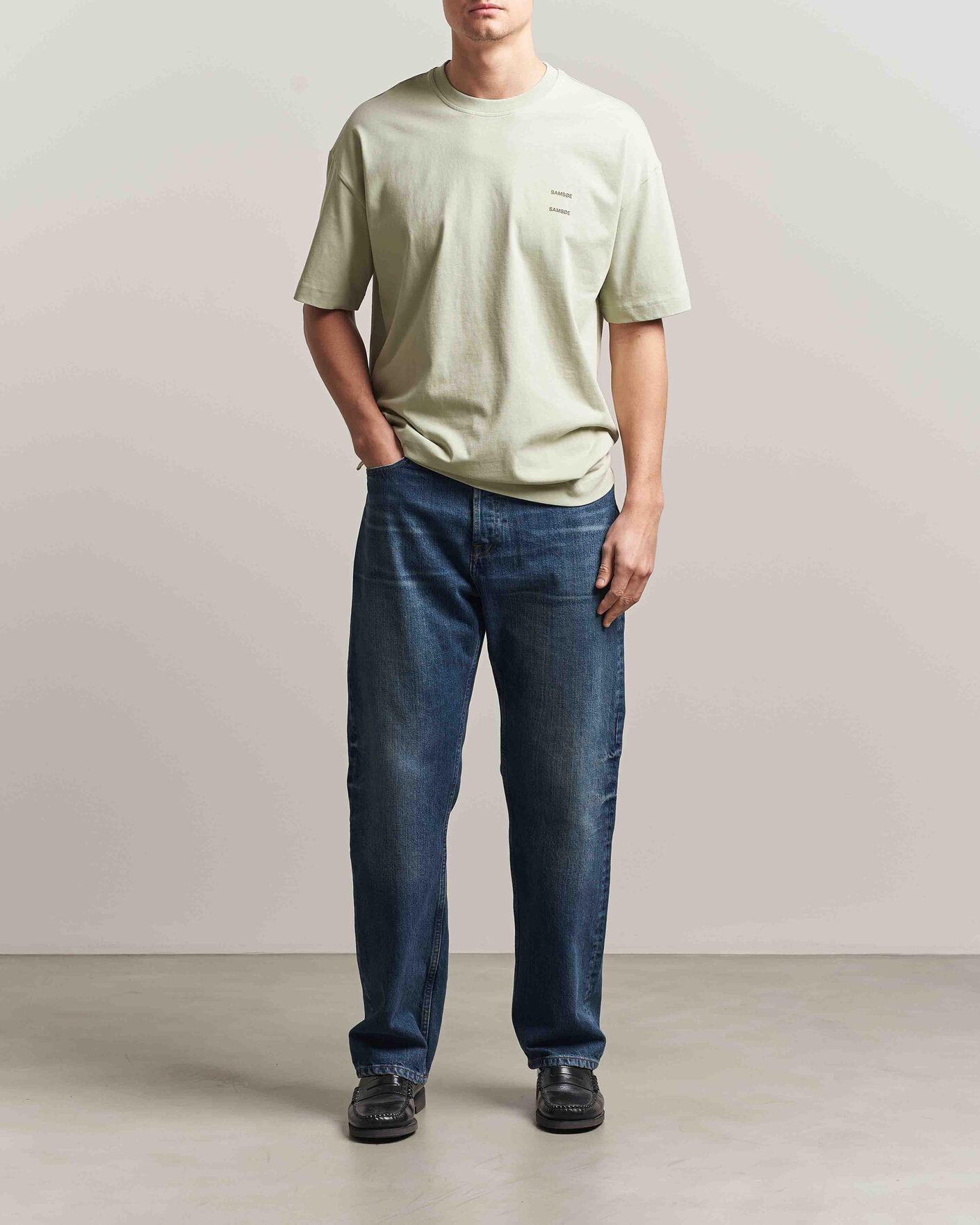 Heren | T-shirts | Samsøe Samsøe | Joel Organic Cotton T-Shirt Desert Sage