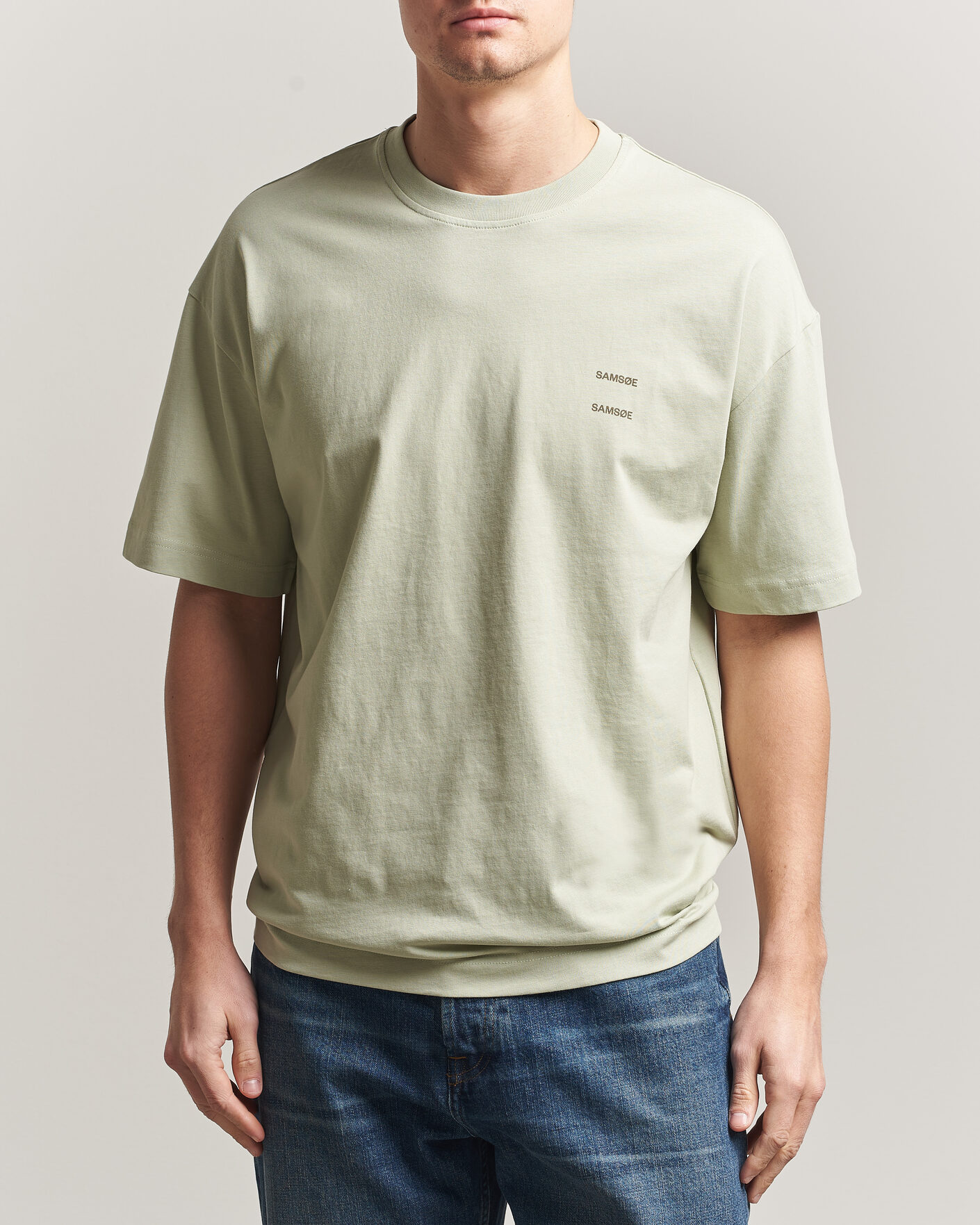 Heren | T-shirts | Samsøe Samsøe | Joel Organic Cotton T-Shirt Desert Sage