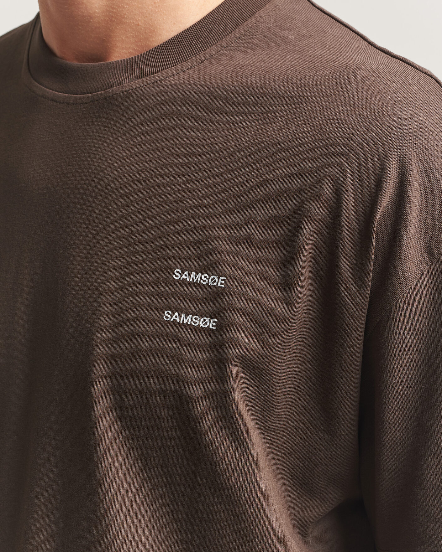 Heren | T-shirts | Samsøe Samsøe | Joel Organic Cotton T-Shirt Turkish Coffee