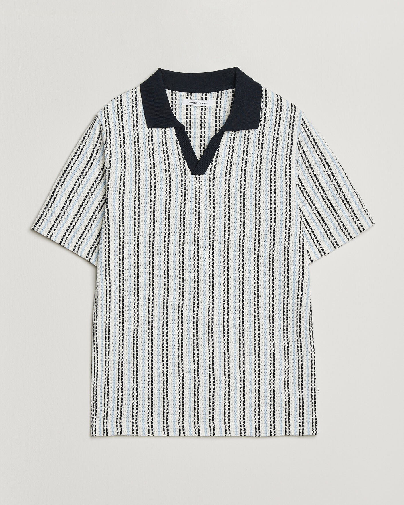 Heren | Polo's | Samsøe Samsøe | Mac Striped Knitted Polo Blue/White