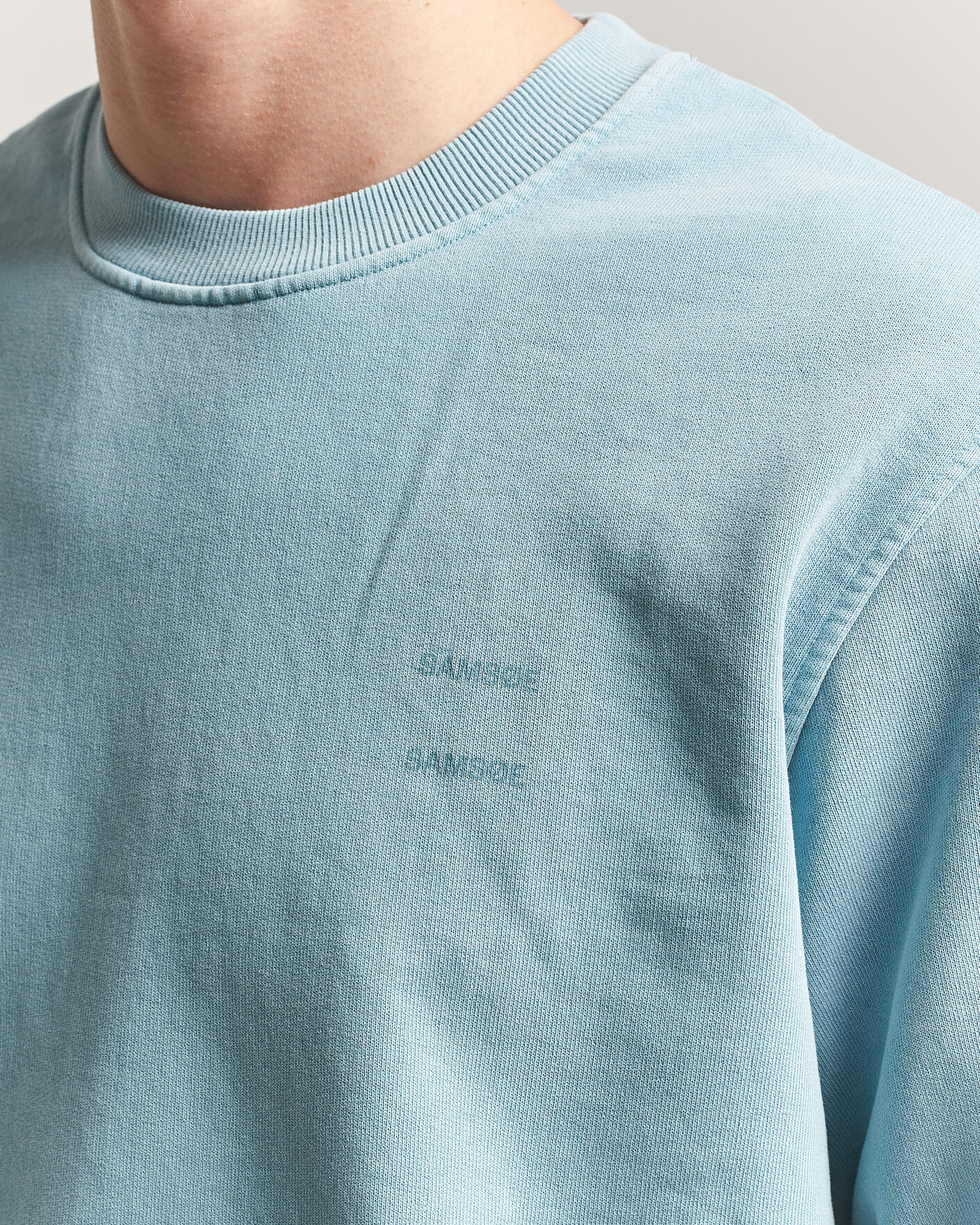 Heren | Truien | Samsøe Samsøe | Joel Organic Washed Cotton Sweatshirt Tourmaline