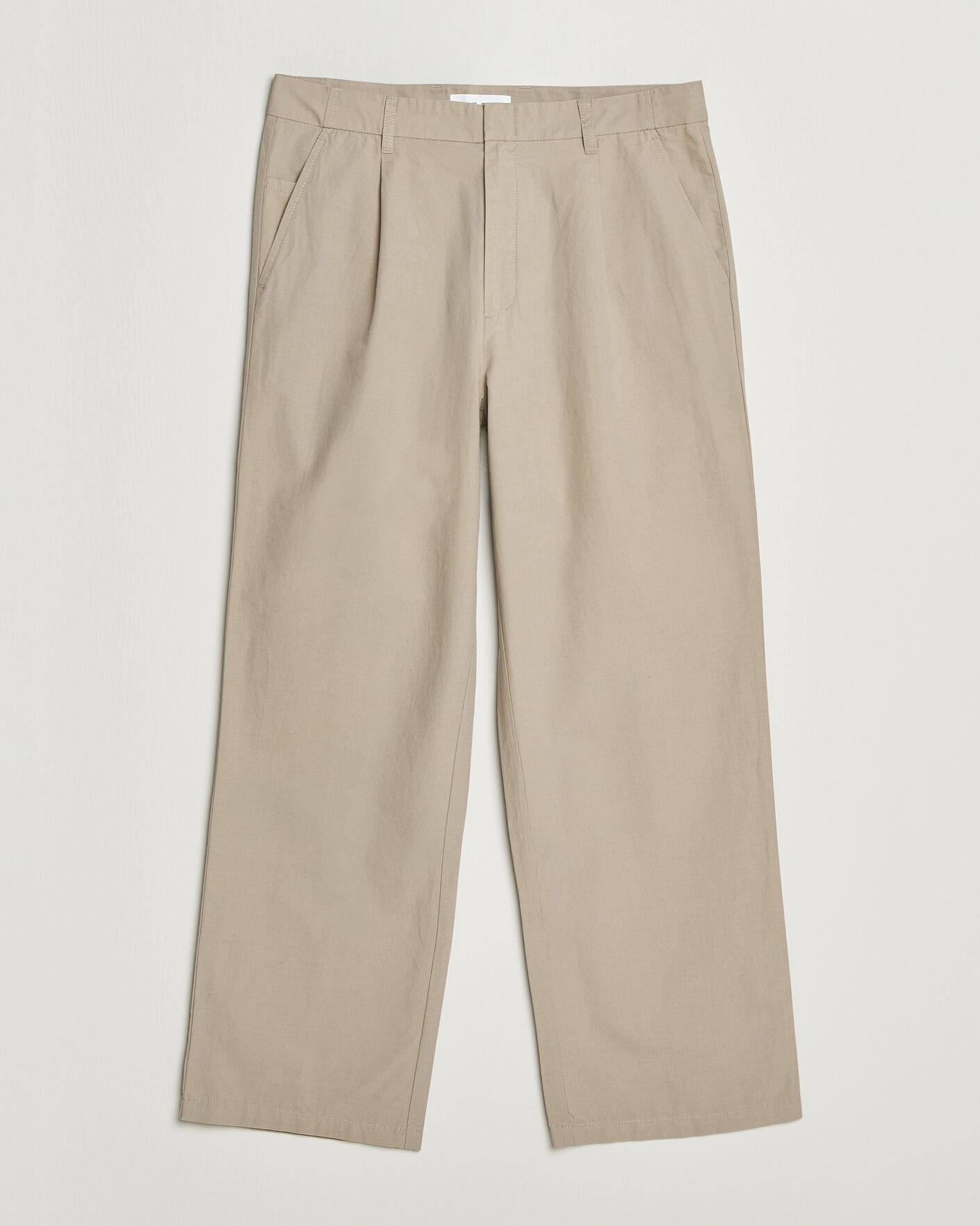 Heren | Broeken | Samsøe Samsøe | Valentin Cotton/Linen Pleated Trousers Aluminum