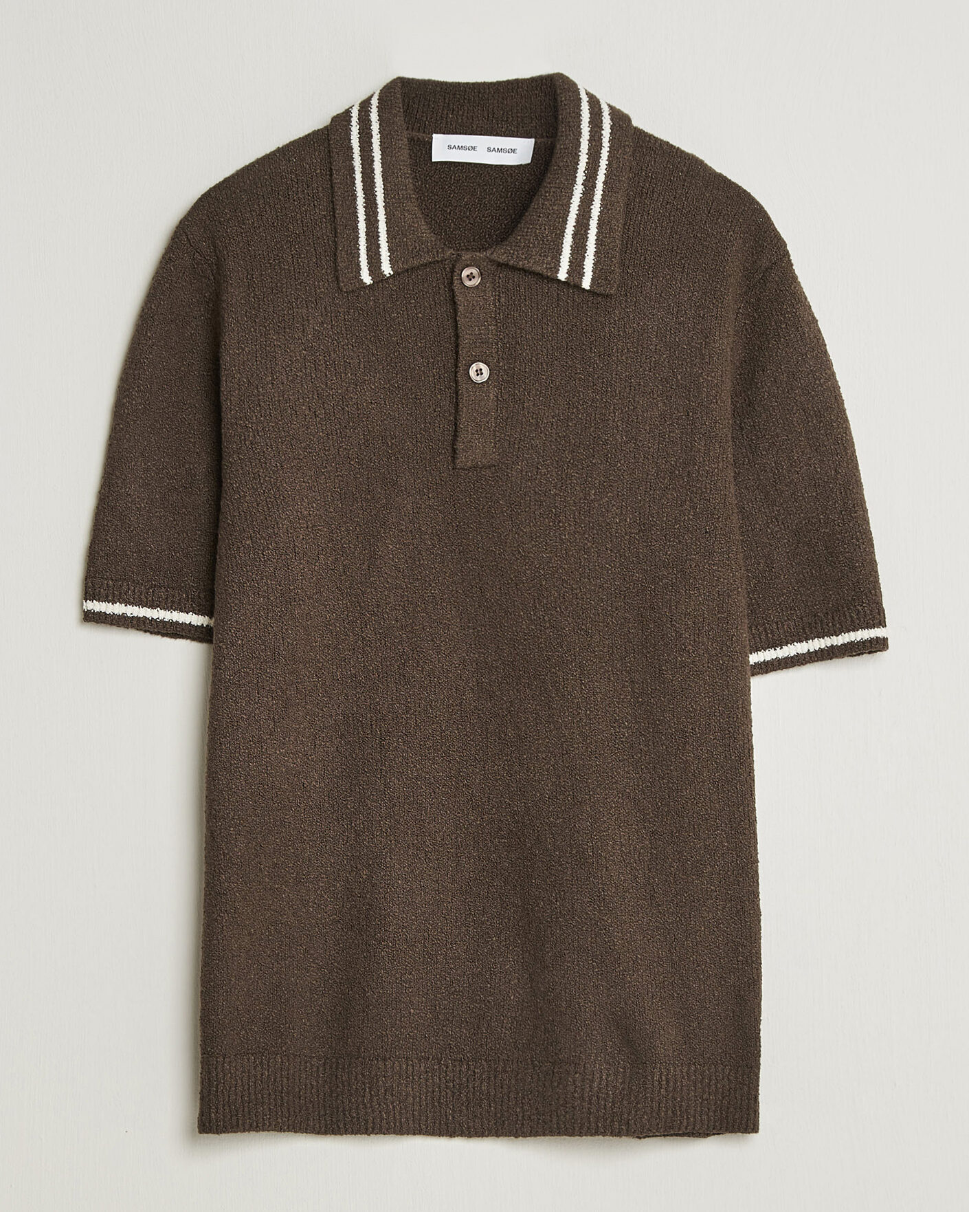 Heren | Polo's | Samsøe Samsøe | Pedro Knitted Polo Turkish Coffee