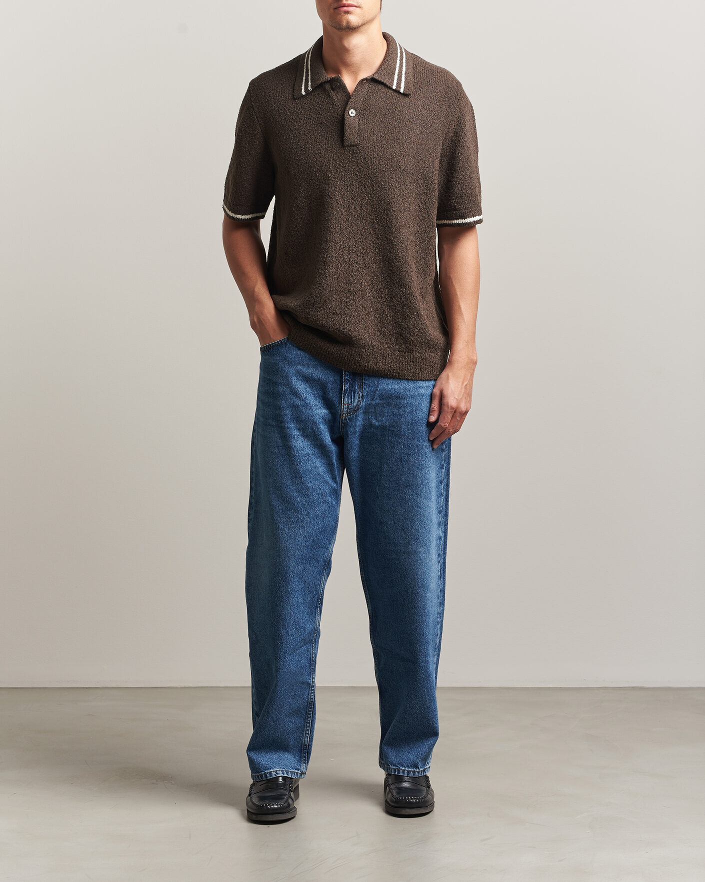 Heren | Polo's | Samsøe Samsøe | Pedro Knitted Polo Turkish Coffee