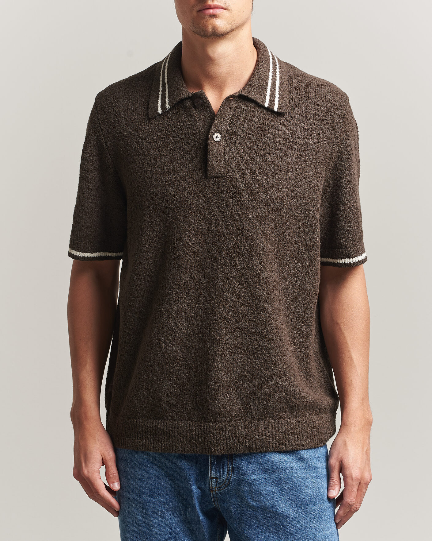 Heren | Polo's | Samsøe Samsøe | Pedro Knitted Polo Turkish Coffee