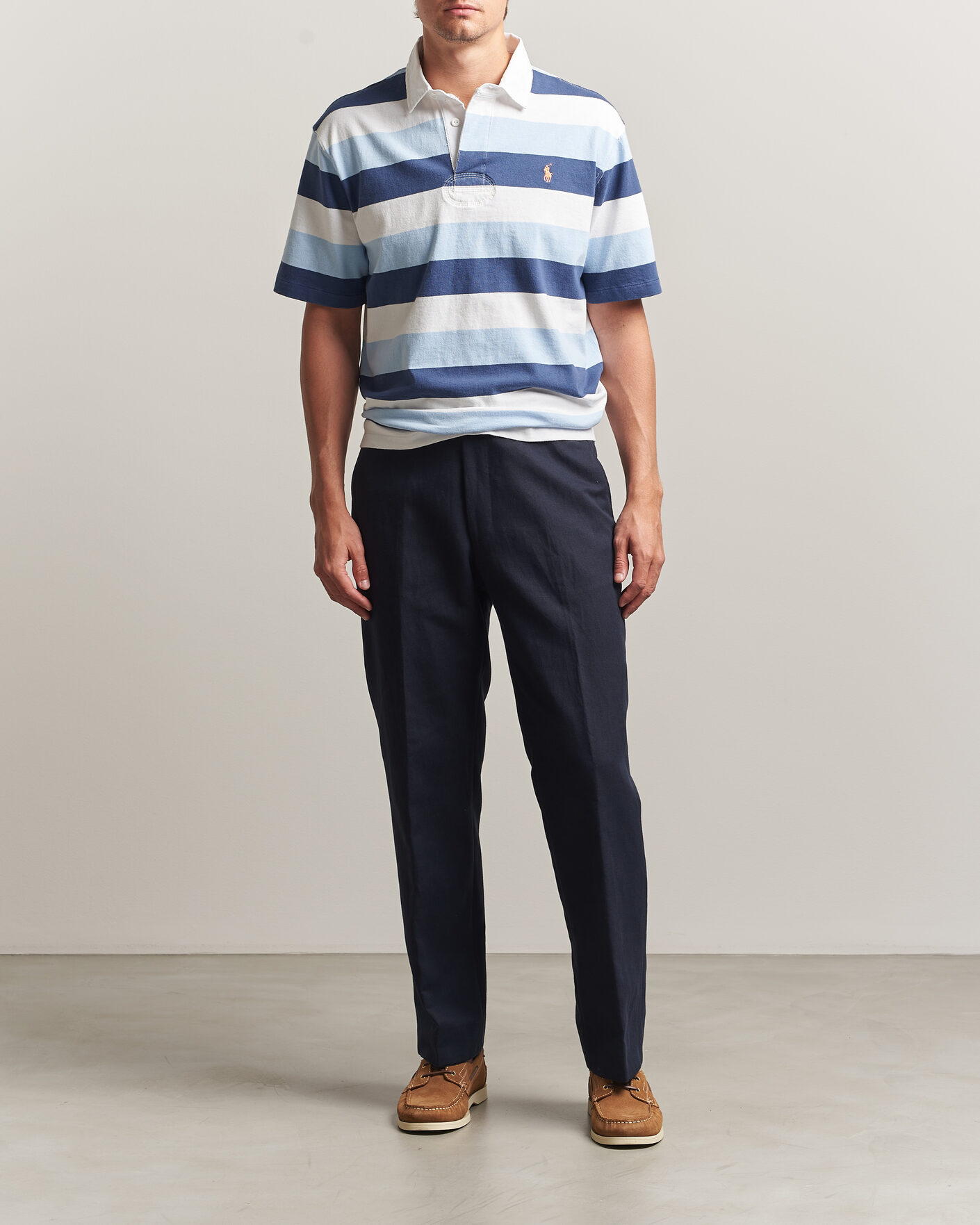 Heren | Polo's | Polo Ralph Lauren | Block Stripe Polo Office Blue
