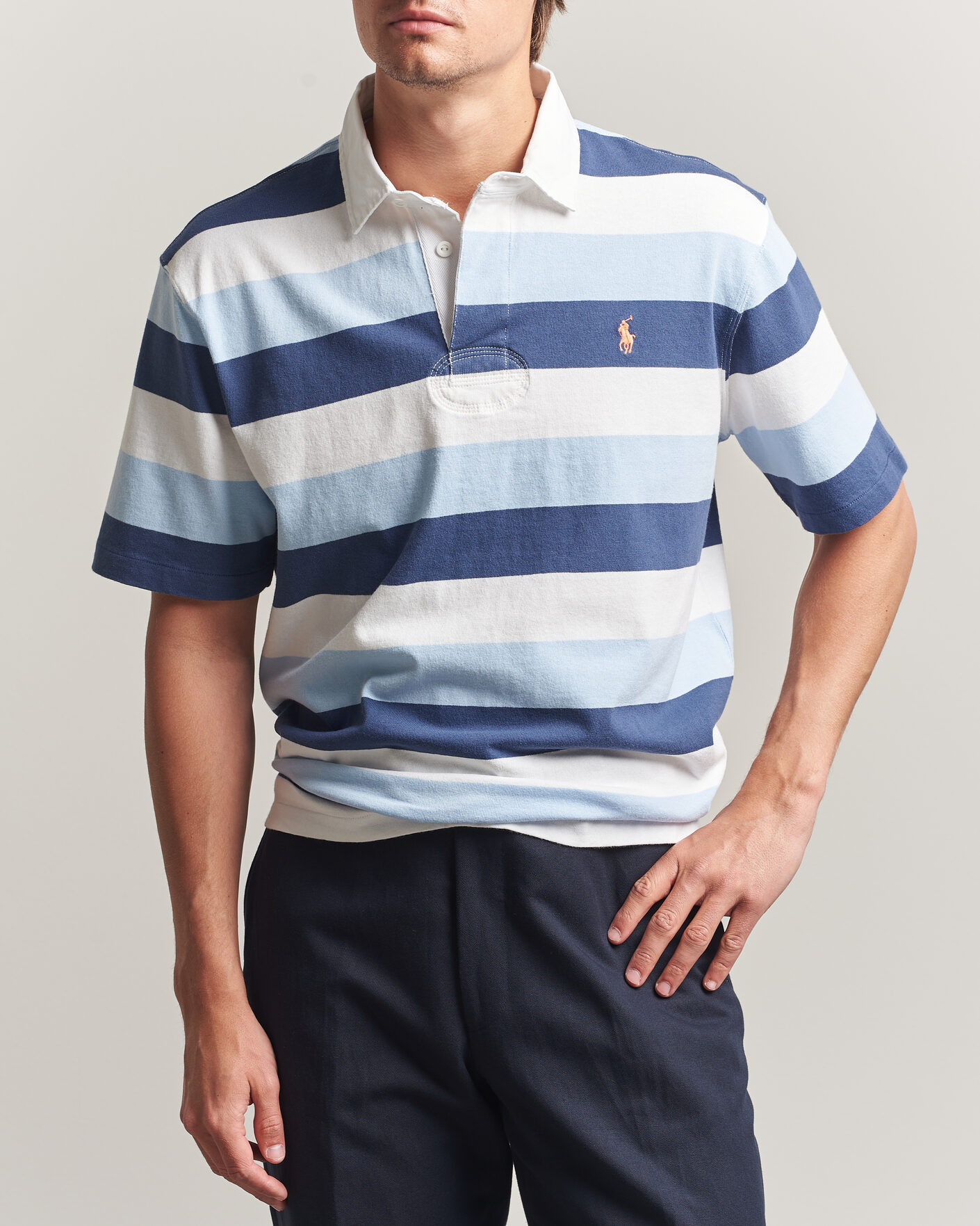 Heren | Polo's | Polo Ralph Lauren | Block Stripe Polo Office Blue