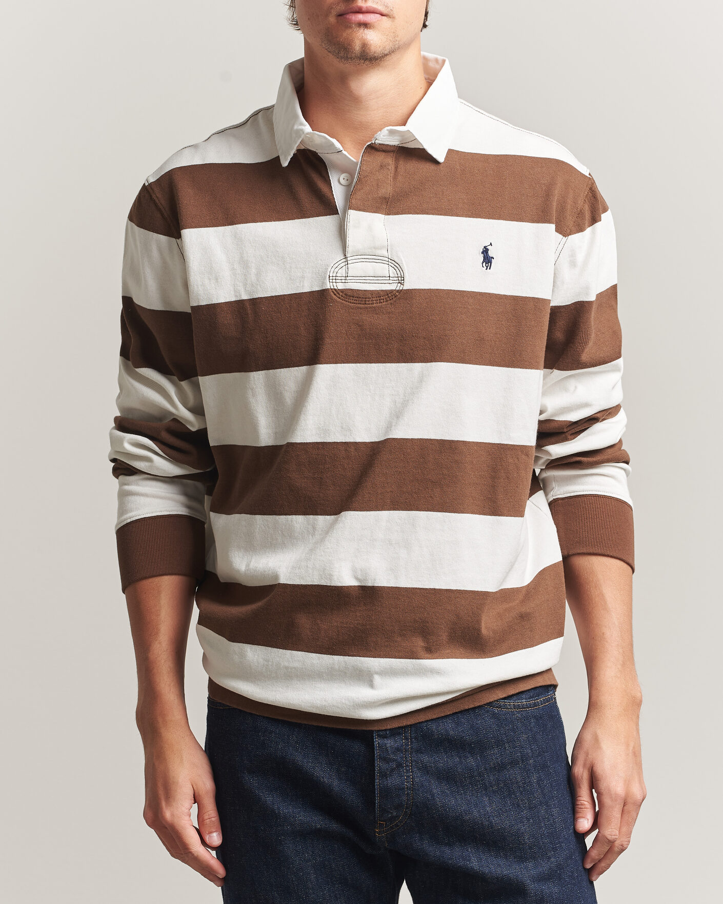 Heren | Truien | Polo Ralph Lauren | Block Striped Rugby Pale Russet/Trophy Cream