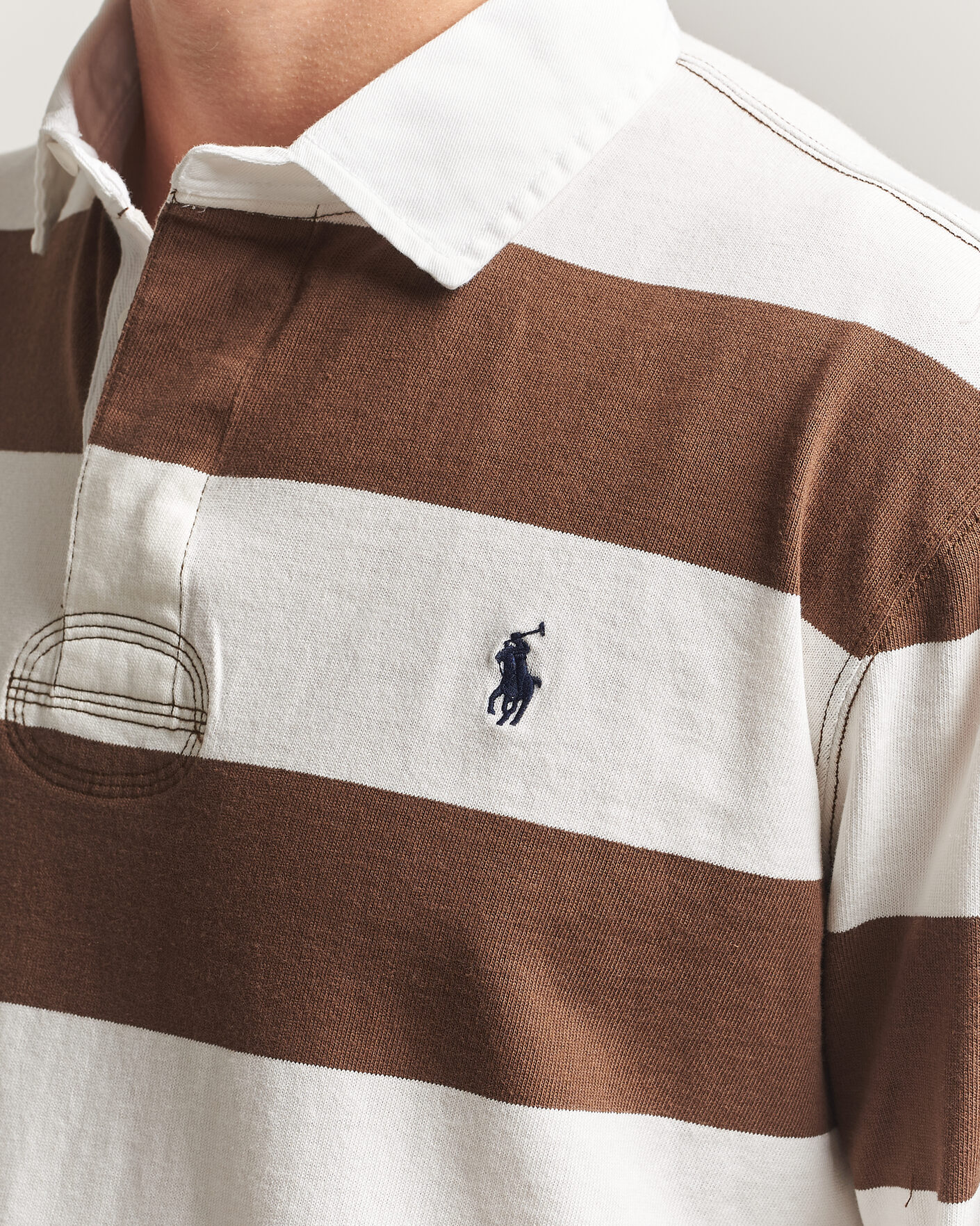 Heren | Truien | Polo Ralph Lauren | Block Striped Rugby Pale Russet/Trophy Cream