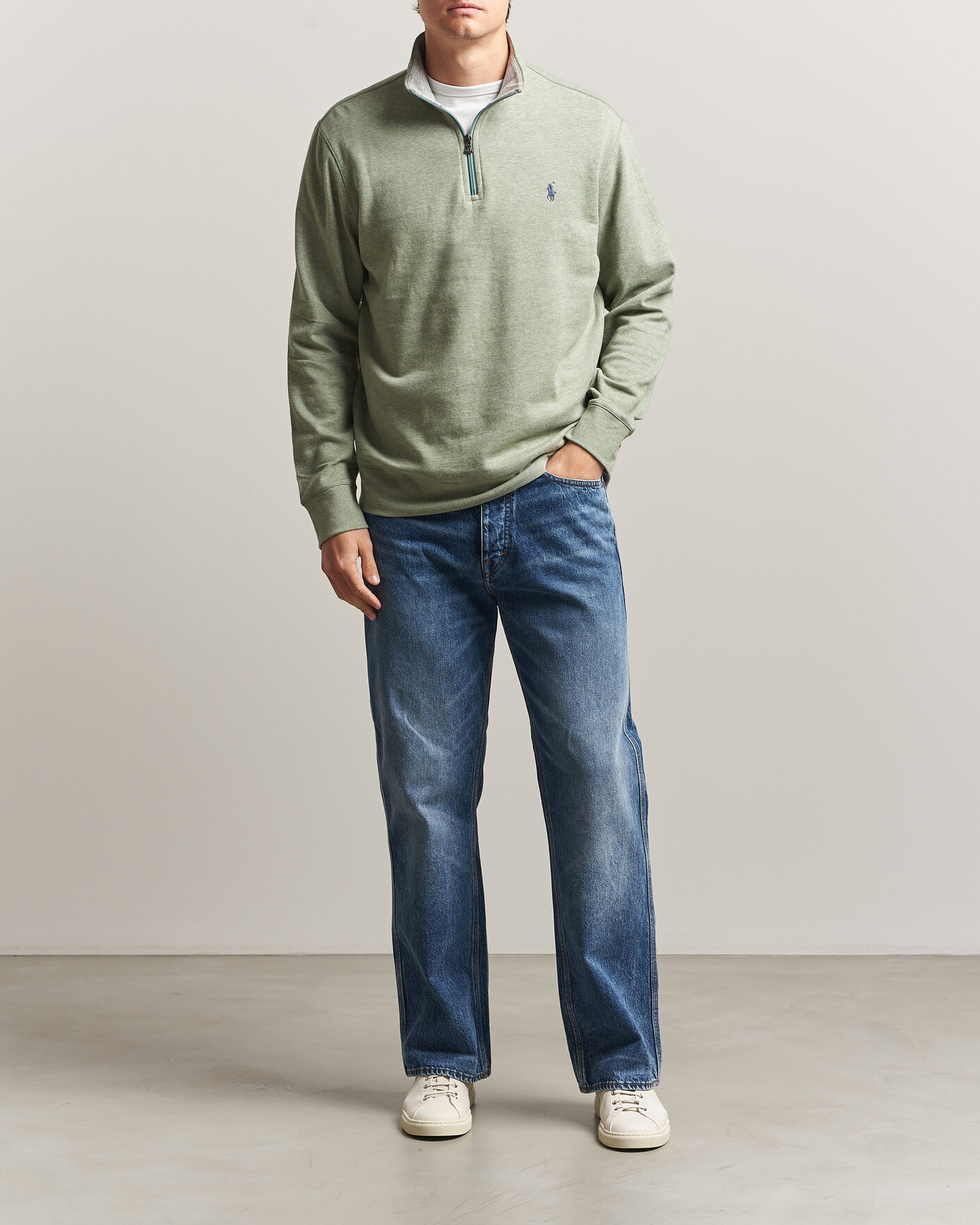 Heren | Truien | Polo Ralph Lauren | Double Knit Half Zip Greenery Heather