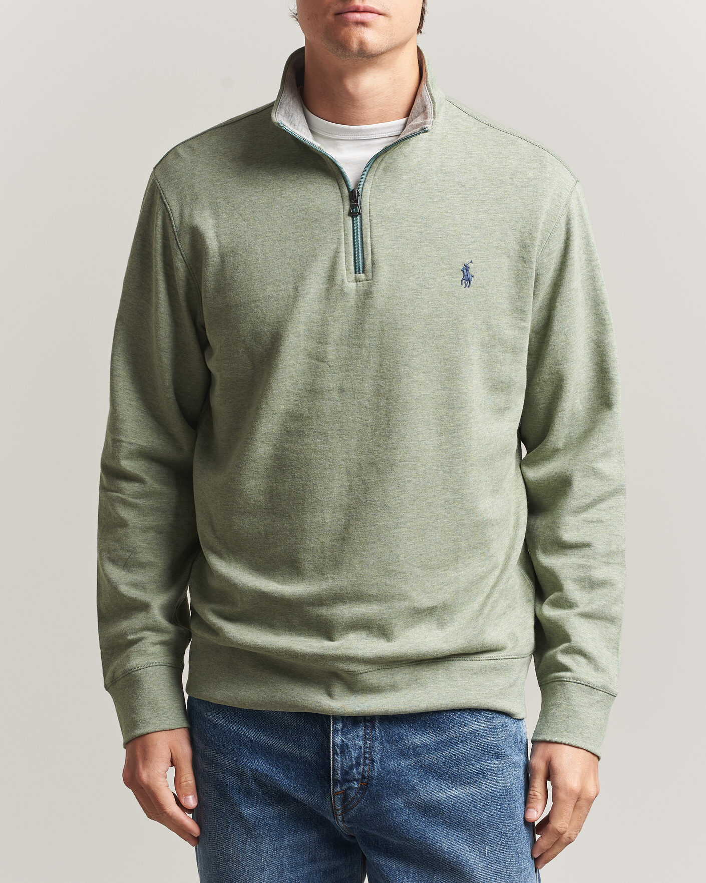 Heren | Truien | Polo Ralph Lauren | Double Knit Half Zip Greenery Heather