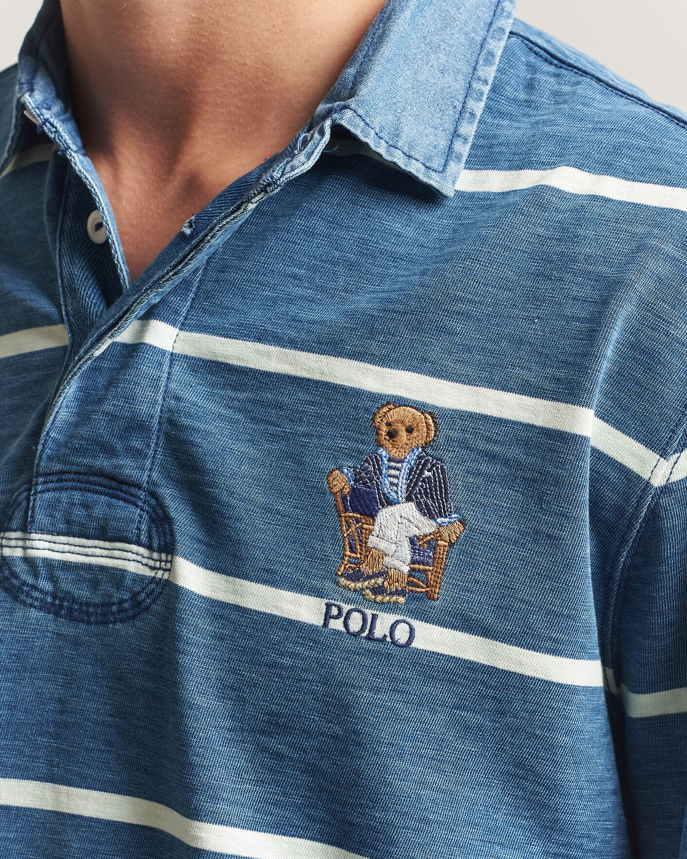 Heren | Truien | Polo Ralph Lauren | Striped Indigo Rugby Newport Bear
