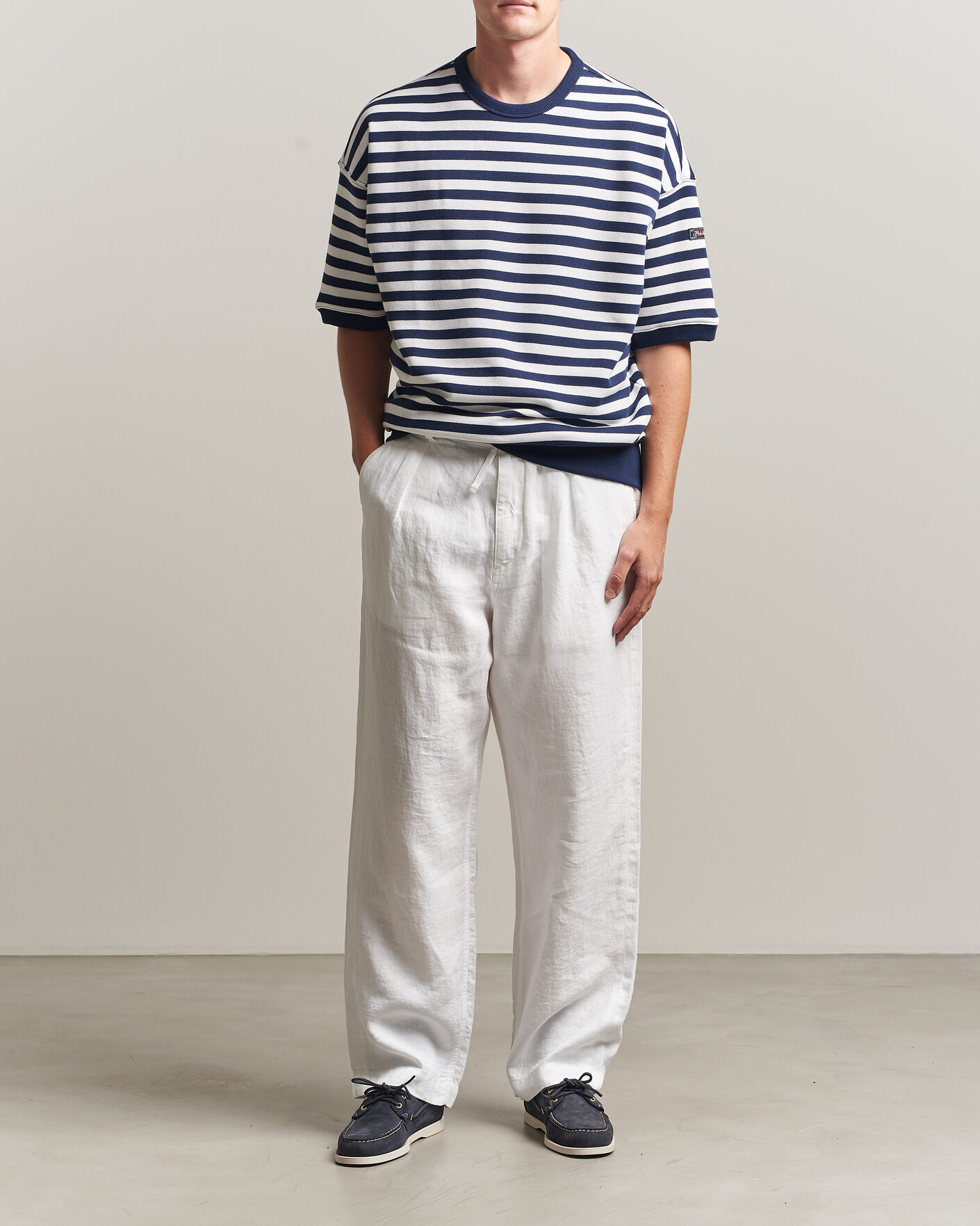Heren | T-shirts | Polo Ralph Lauren | Striped Short Sleeve Sweater Newport Navy/White