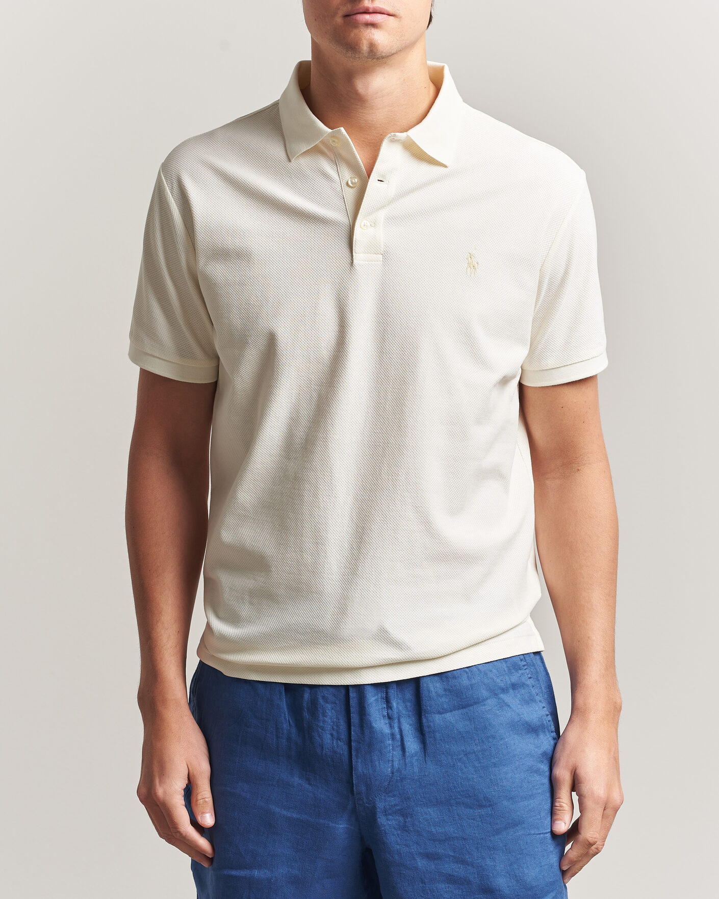 Heren | Polo's | Polo Ralph Lauren | Honeycomb Texture Polo Pale Cream
