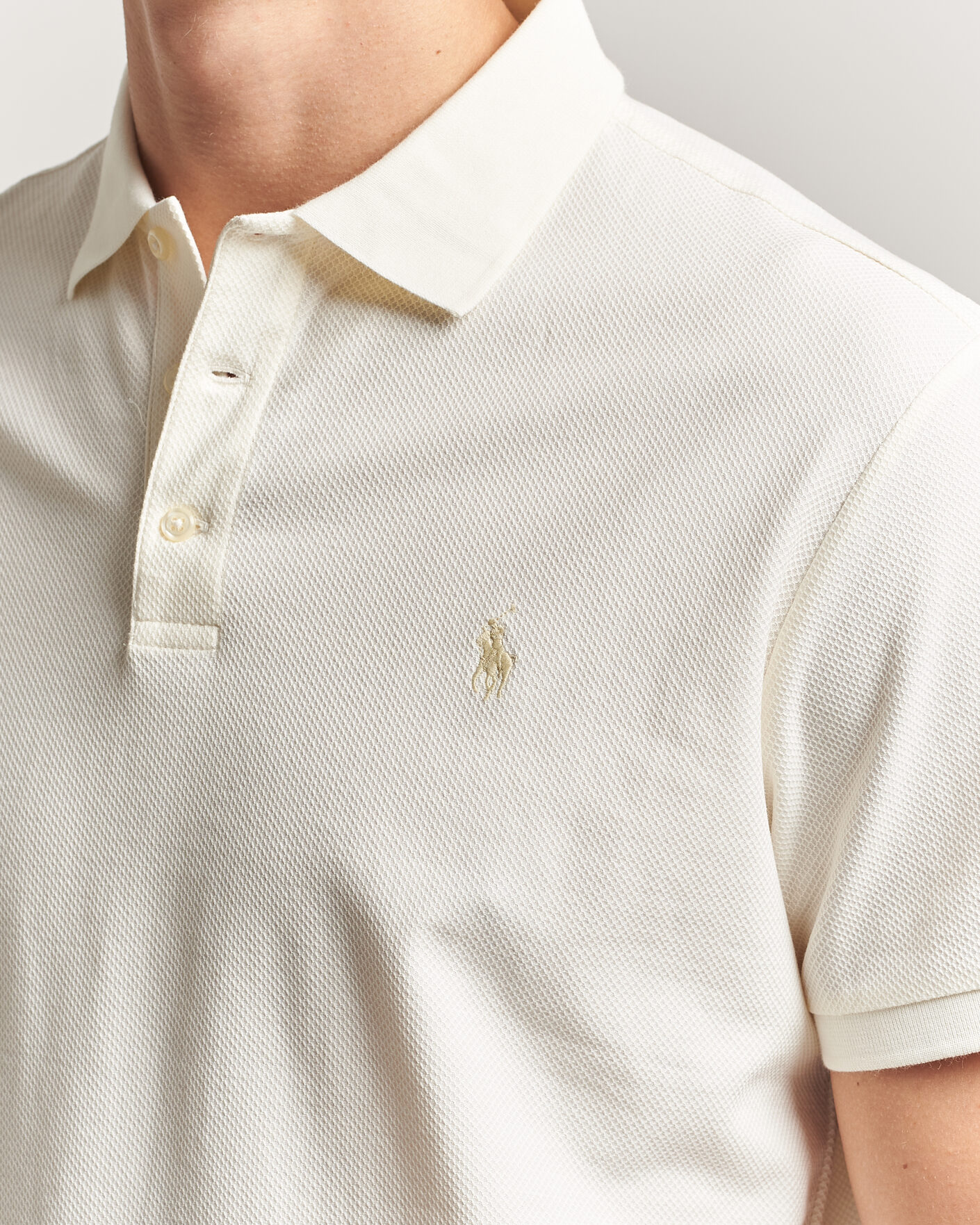 Heren | Polo's | Polo Ralph Lauren | Honeycomb Texture Polo Pale Cream