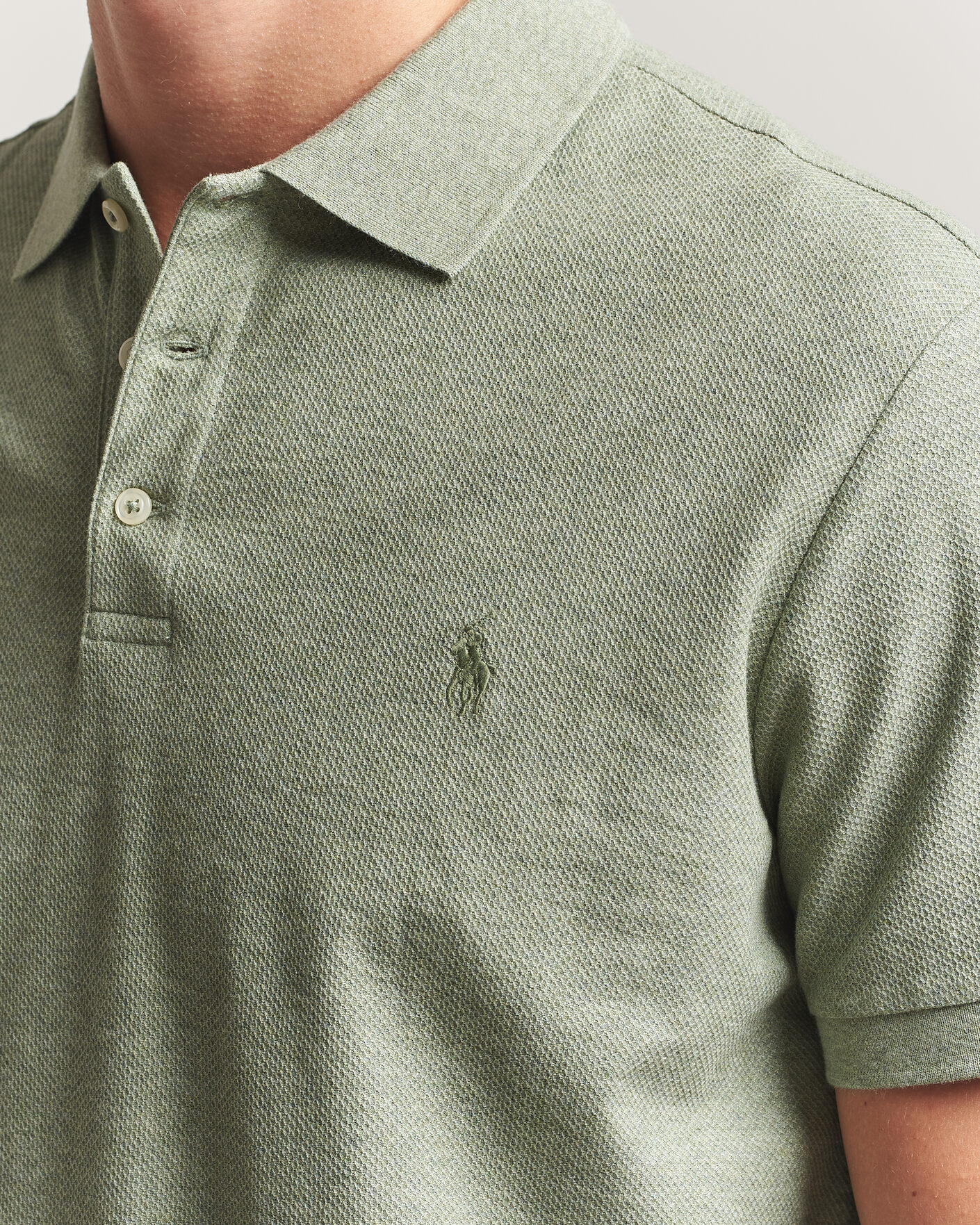 Heren | Polo's | Polo Ralph Lauren | Honeycomb Texture Polo Greenery Heather