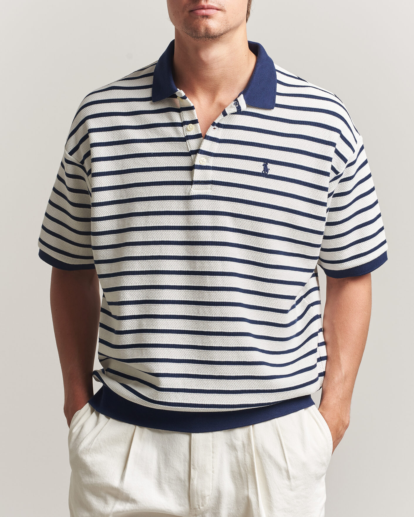 Heren | Polo's | Polo Ralph Lauren | Jacquard Interlock Striped Polo Nevis/Newport Navy