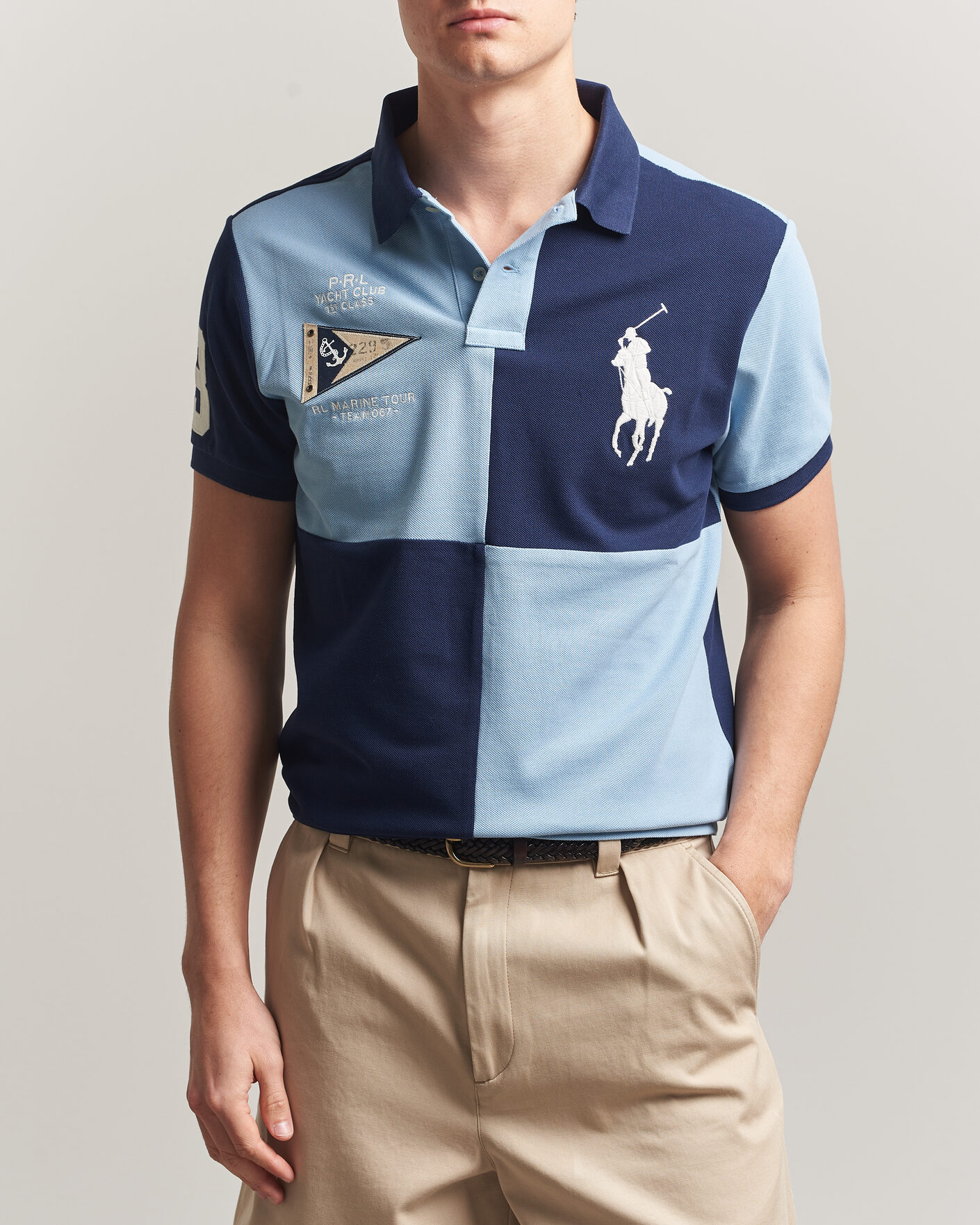 Heren | Polo's | Polo Ralph Lauren | Custom Slim Rugby Block Polo NPT Navy/Powder Blue