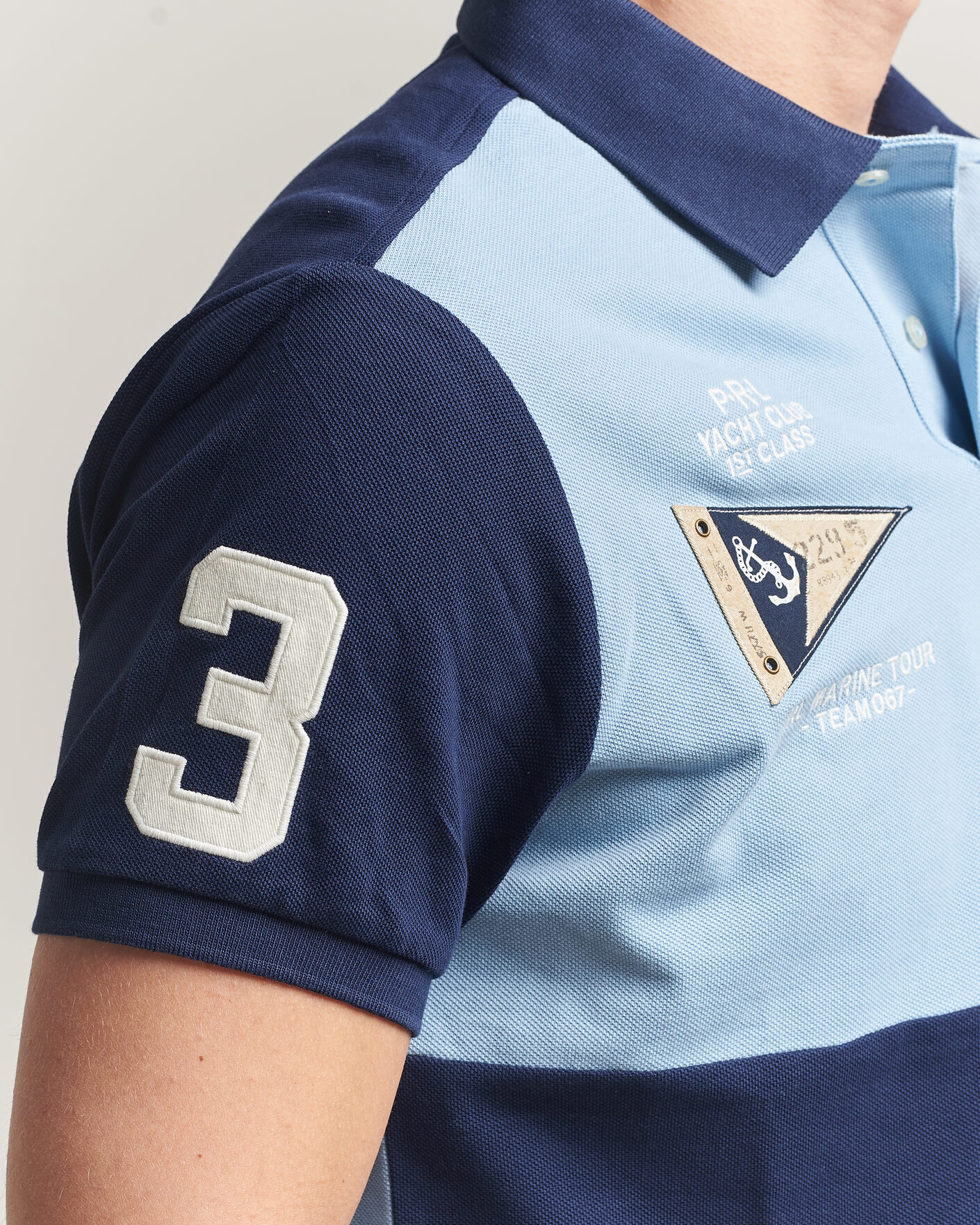 Heren | Polo's | Polo Ralph Lauren | Custom Slim Rugby Block Polo NPT Navy/Powder Blue