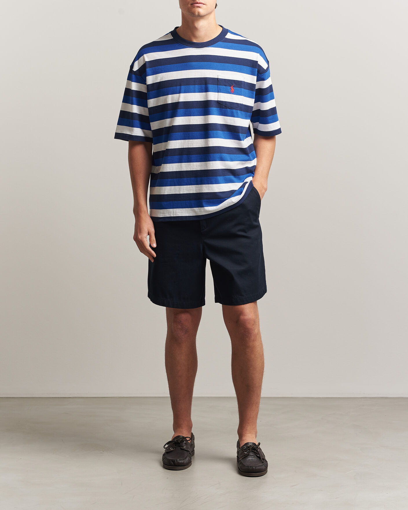 Heren | T-shirts | Polo Ralph Lauren | Striped Pocket Tee Newport Navy Multi